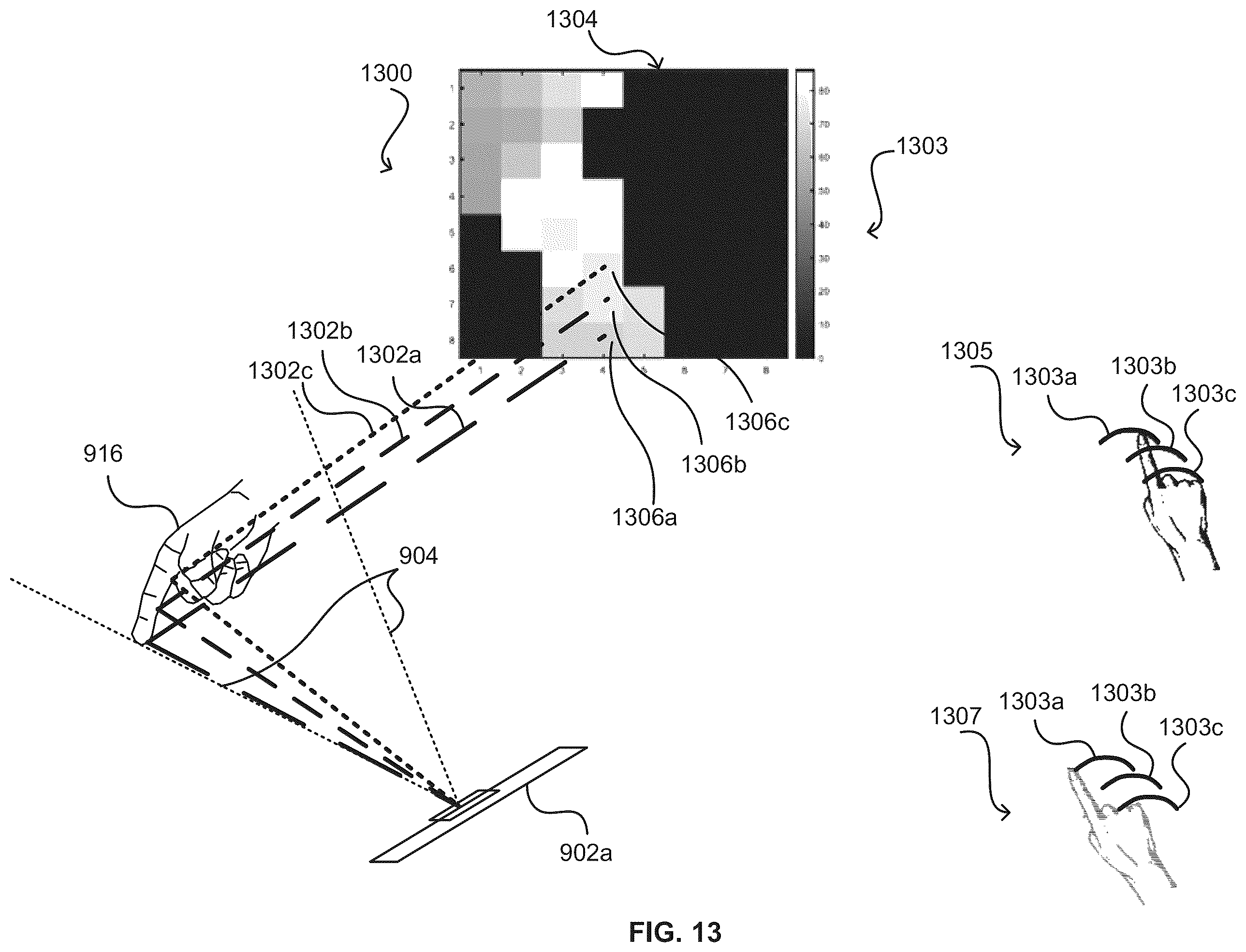 Patent US12353664 Figure 13 – Registering selections of graphical elements on electronic displays using time-of-flight sensors