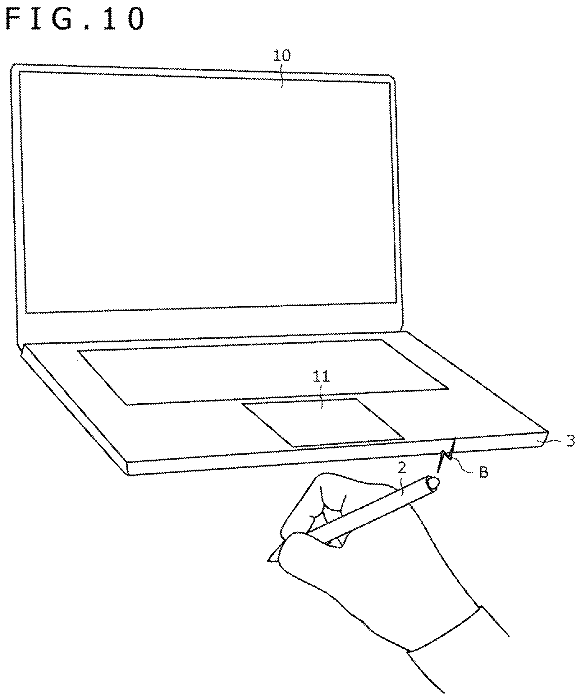 Patent US12353667 Figure 8 – Information processing system, position indicator, and method of controlling movement of display object on display screen of information processing apparatus