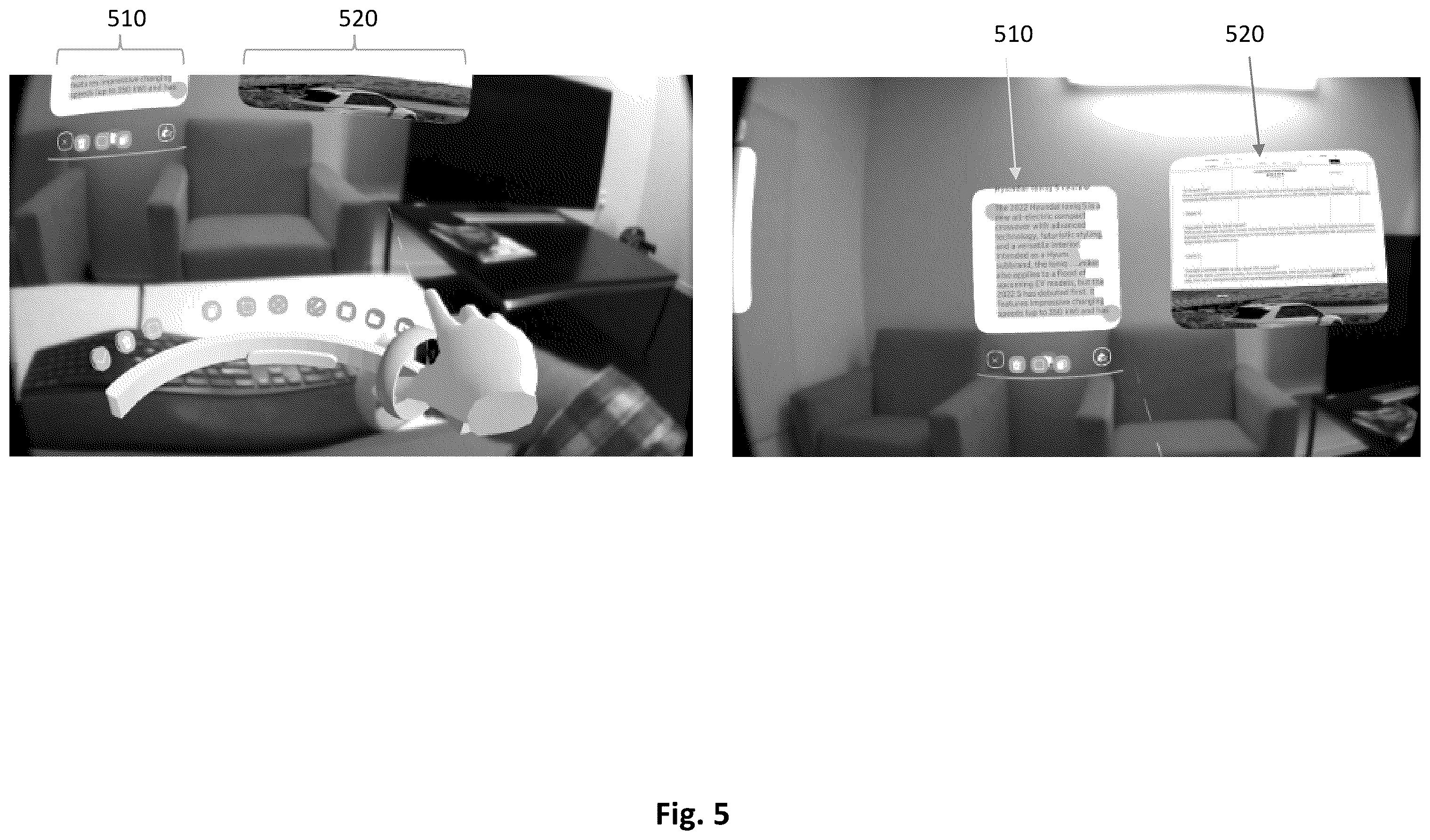 Patent US12353673 Figure 5 – Control-deck graphical user interface in XR