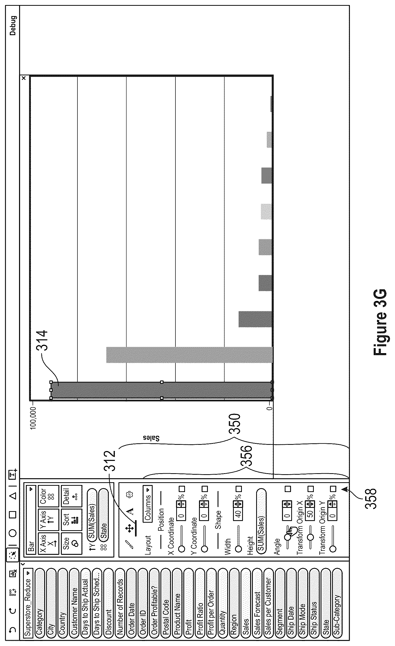 Patent US12353675 Figure 9 – Data analysis platform with animation for rendering graphical representations of data