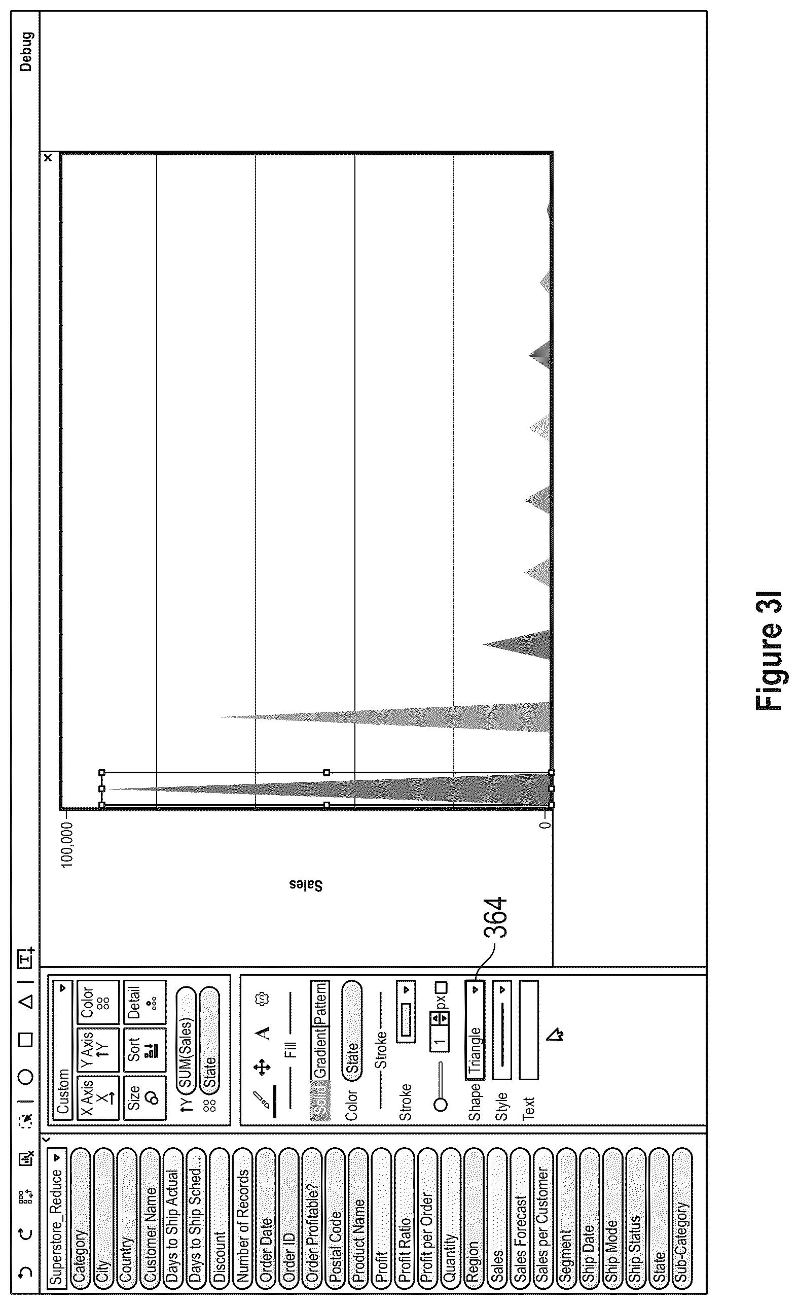 Patent US12353675 Figure 11 – Data analysis platform with animation for rendering graphical representations of data