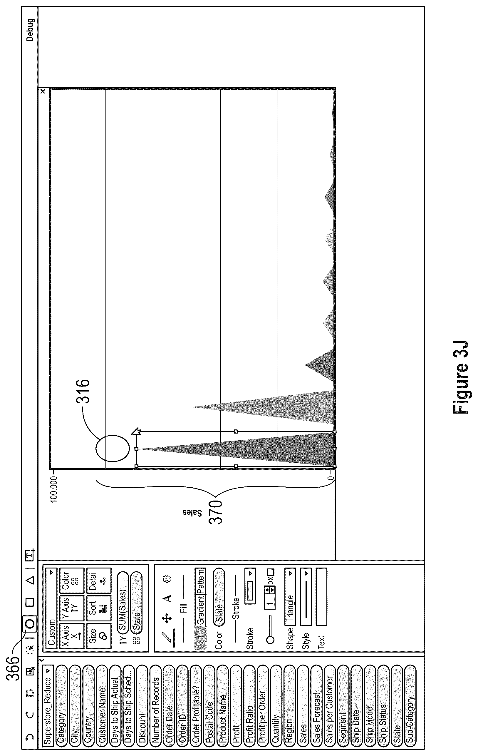 Patent US12353675 Figure 12 – Data analysis platform with animation for rendering graphical representations of data