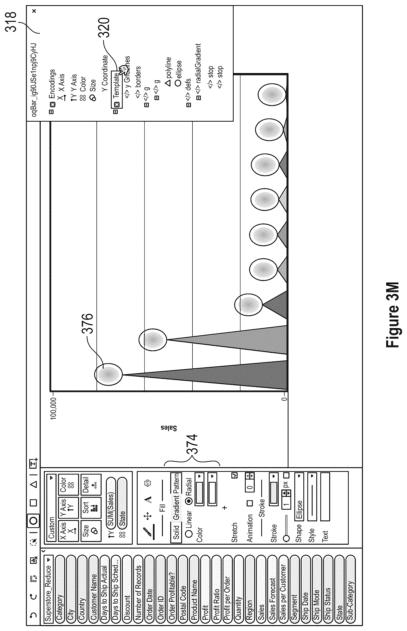 Patent US12353675 Figure 15 – Data analysis platform with animation for rendering graphical representations of data