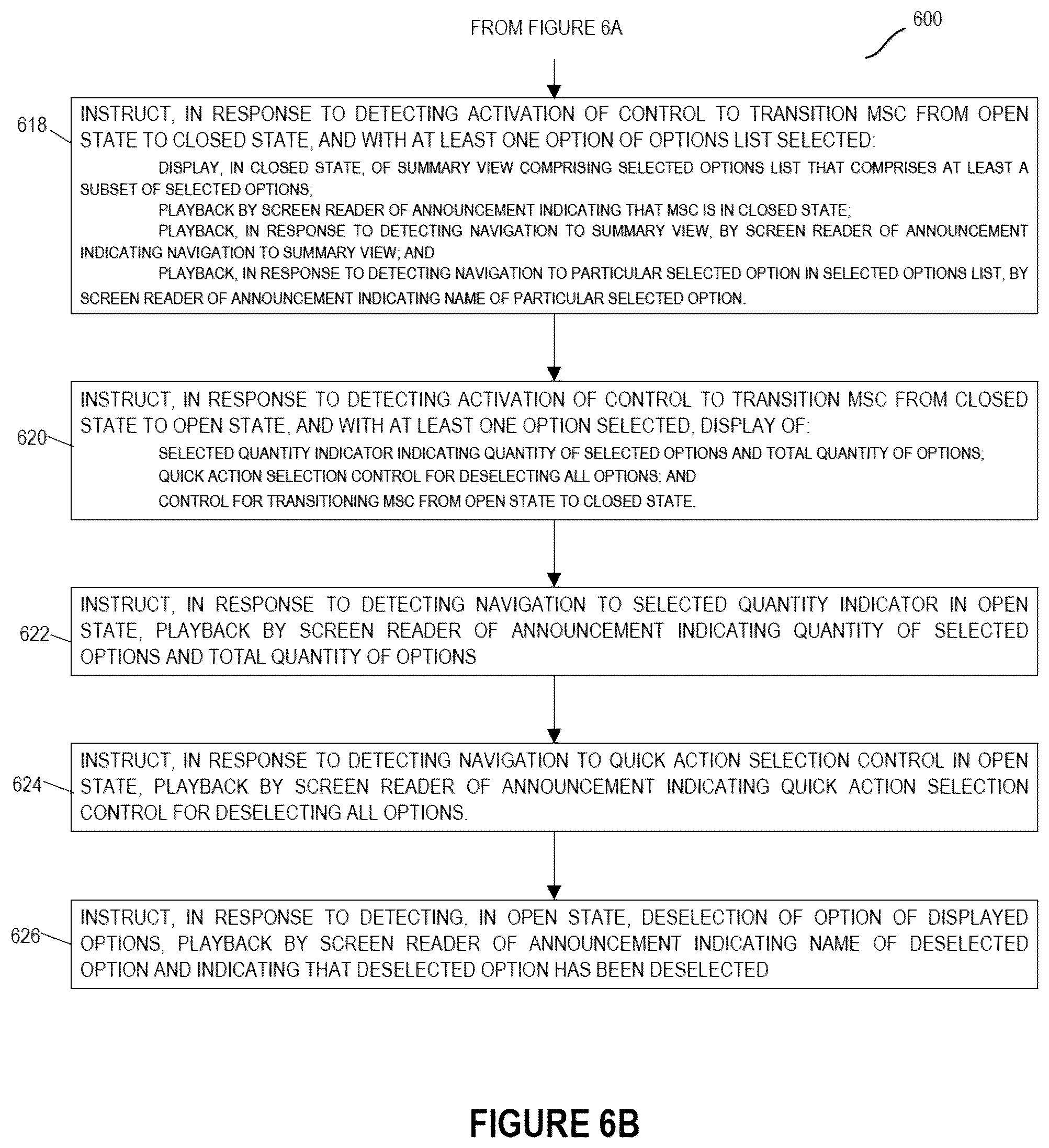 Patent US12353694 Figure 12 – Screen-reader accessible multiselect user interface component with dynamic state announcements