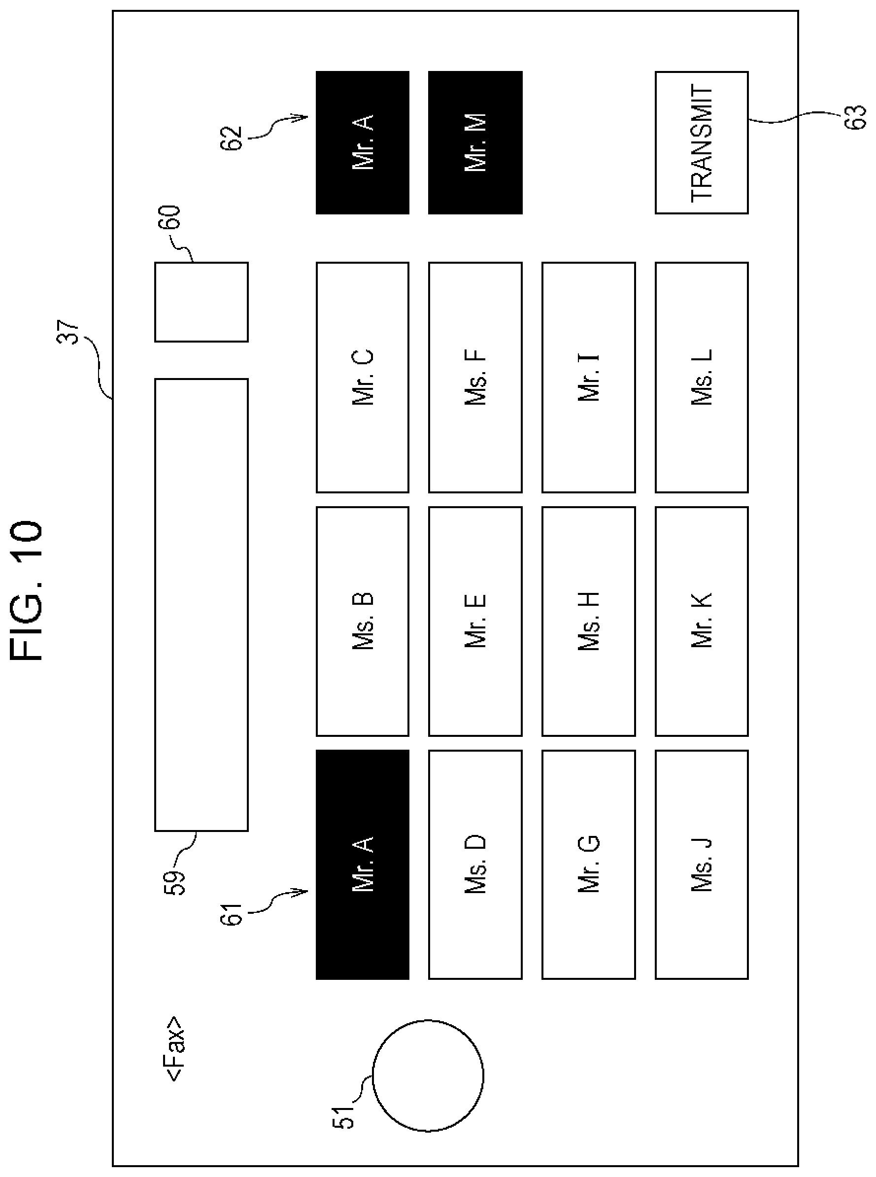 Patent US12353706 Figure 10 – Information processing apparatus, non-transitory computer readable medium, and information processing method involving processor configured to cause a receiving unit and an operator to be displayed on an execution screen