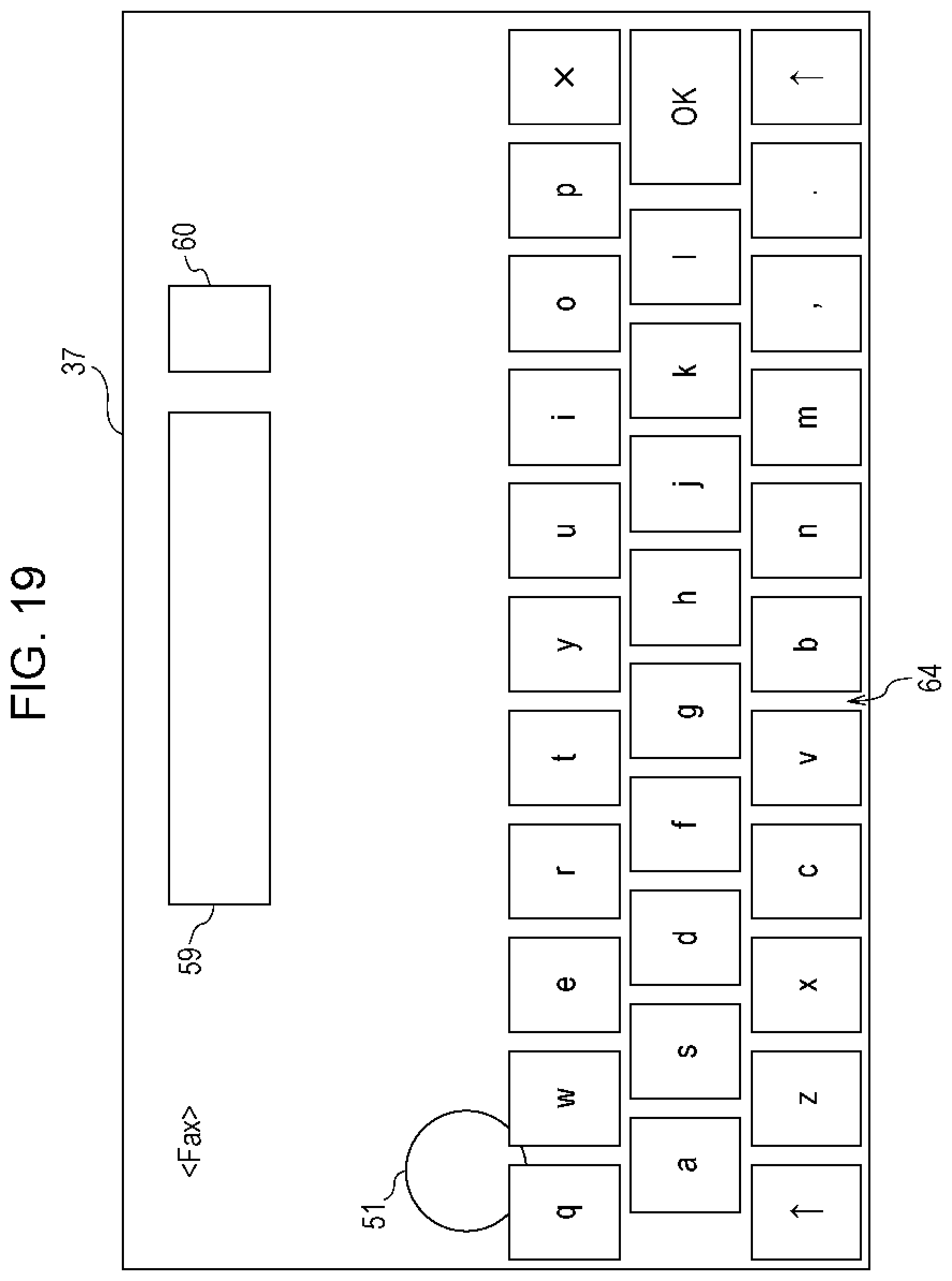 Patent US12353706 Figure 19 – Information processing apparatus, non-transitory computer readable medium, and information processing method involving processor configured to cause a receiving unit and an operator to be displayed on an execution screen