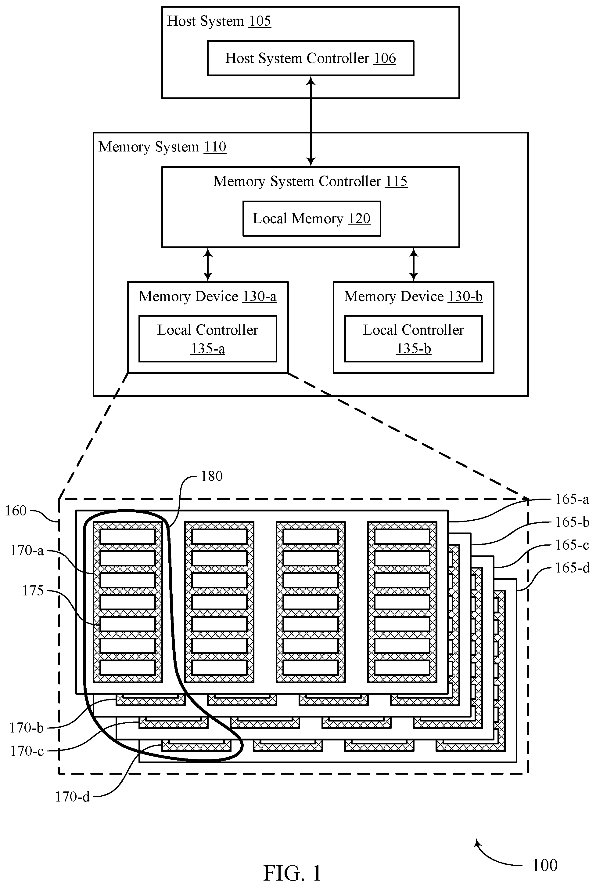 Patent US12353723 Figure 1 – Low-power boot-up for memory systems