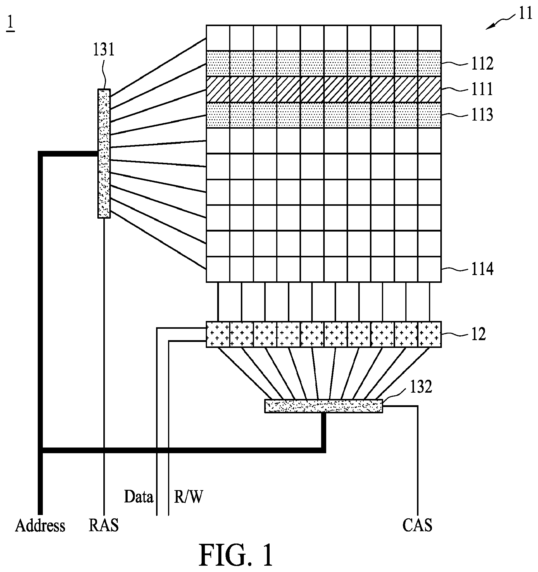 Patent US12353728 Figure 1 – Memory devices having protection circuit for protecting word line