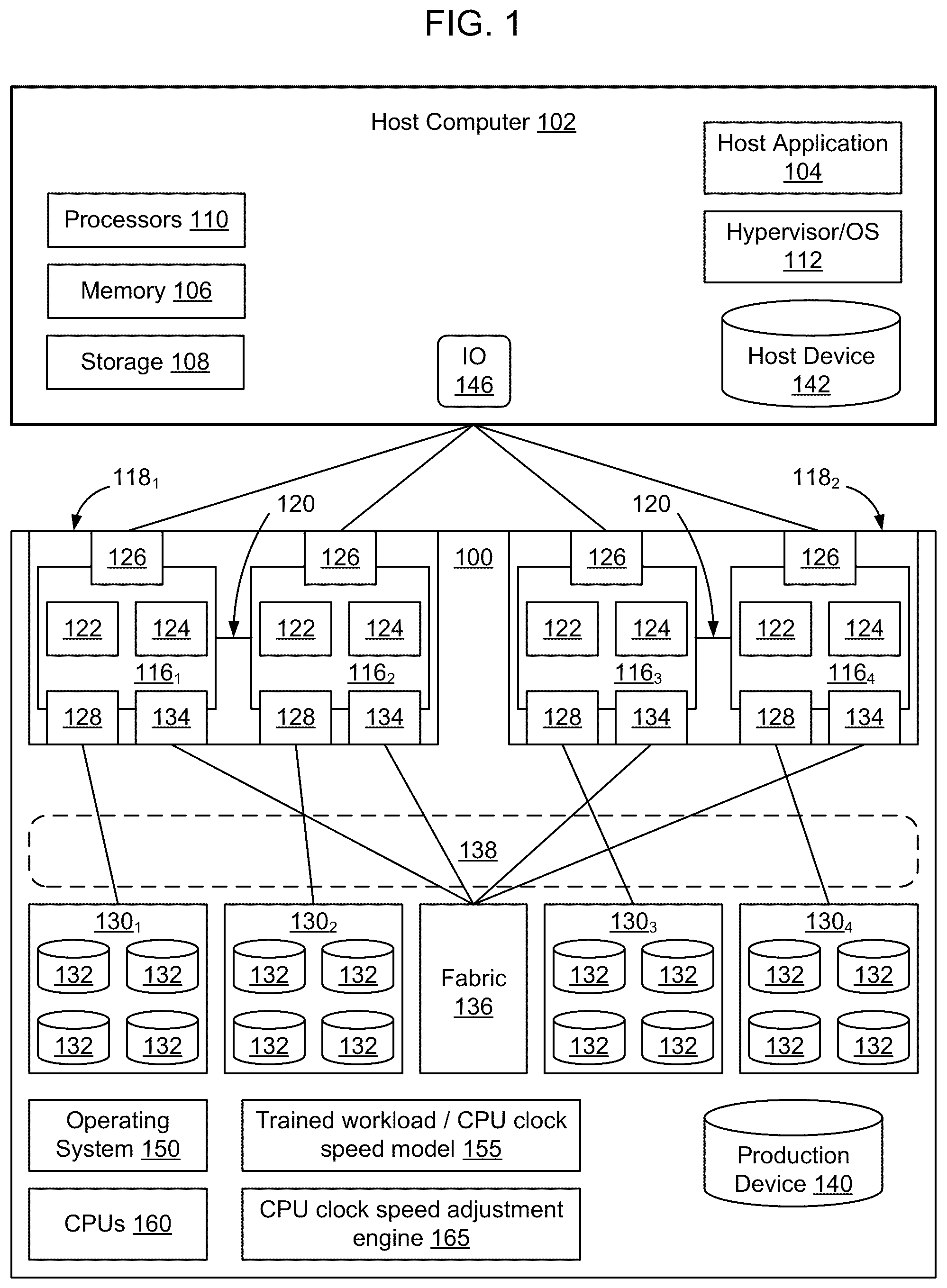 Patent US12353733 Figure 1 – Autonomous power control based on service level compliance