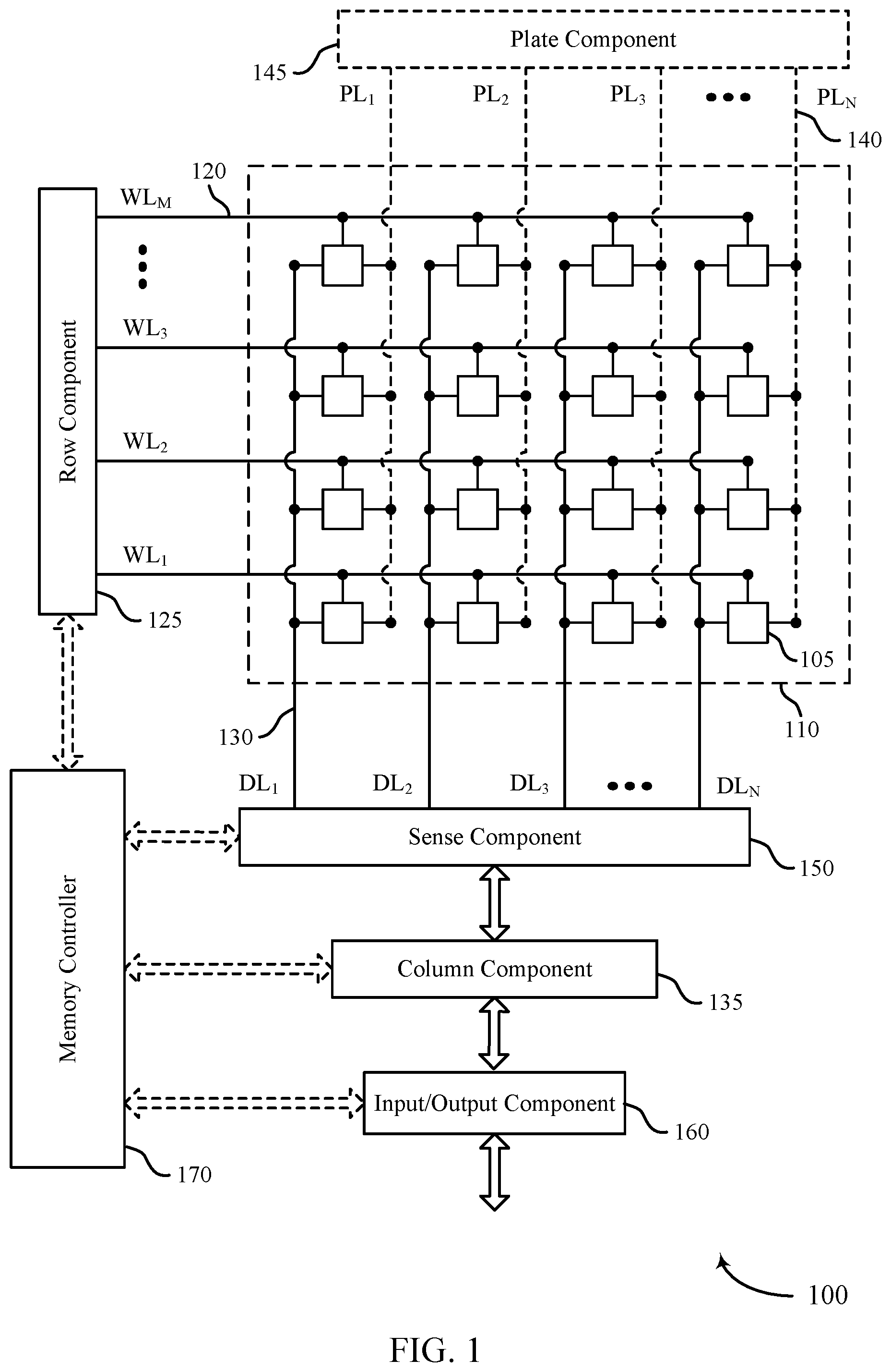 Patent US12353762 Figure 1 – Signal development caching in a memory device