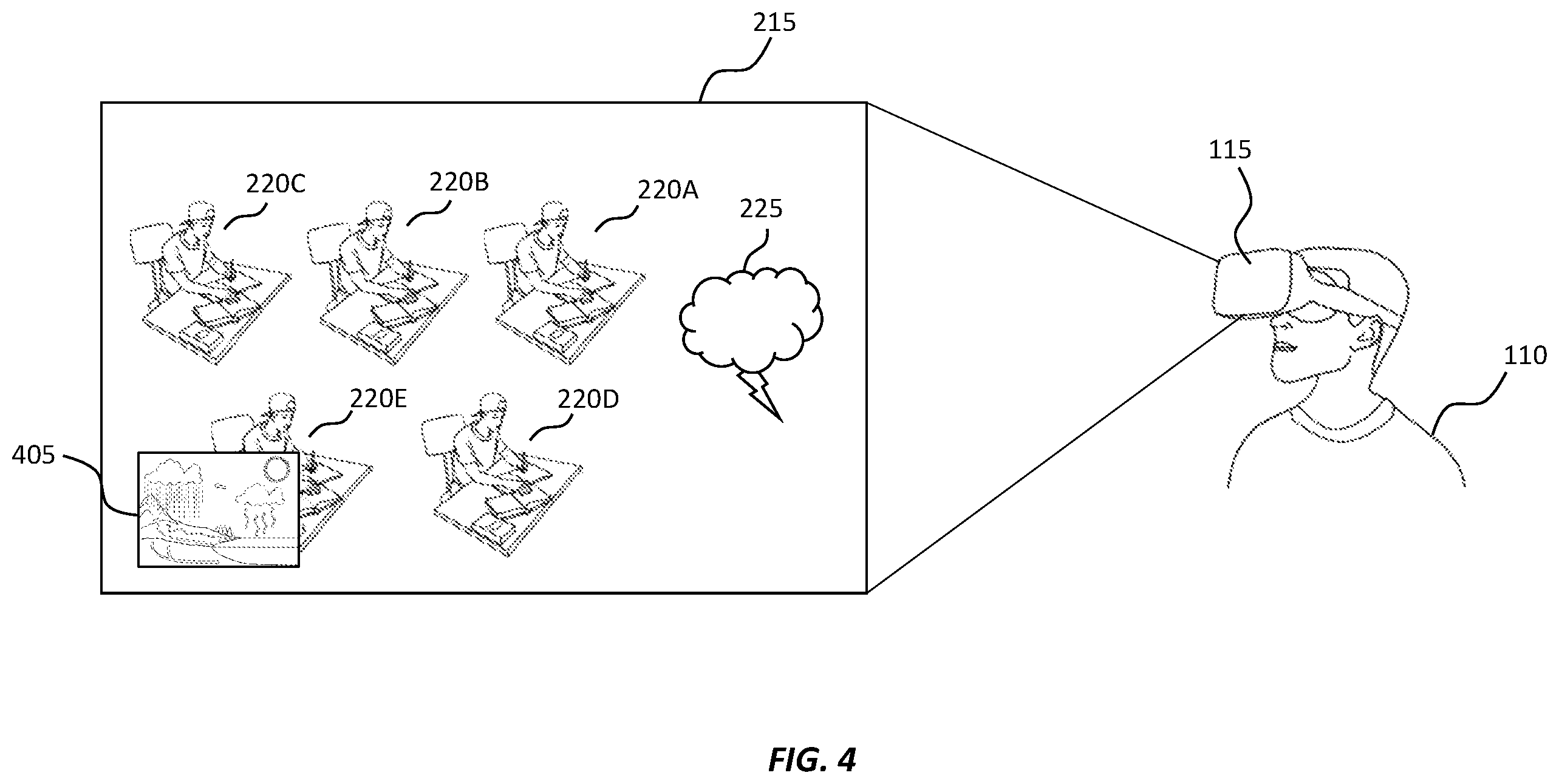 Patent US12353784 Figure 5 – Modified views for an extended reality environment