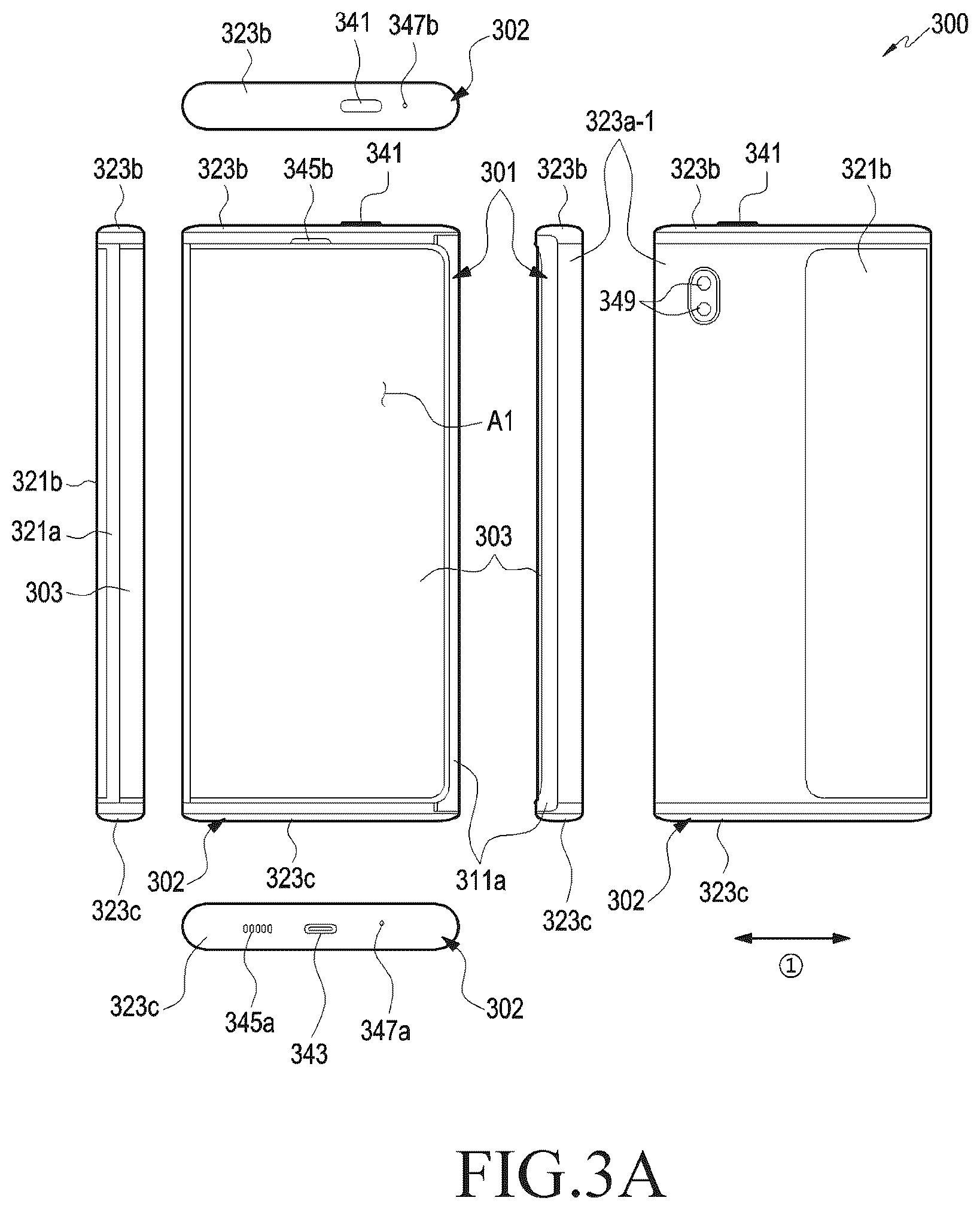 Patent US12353785 Figure 3 – Electronic device including flexible display and method for operating the same