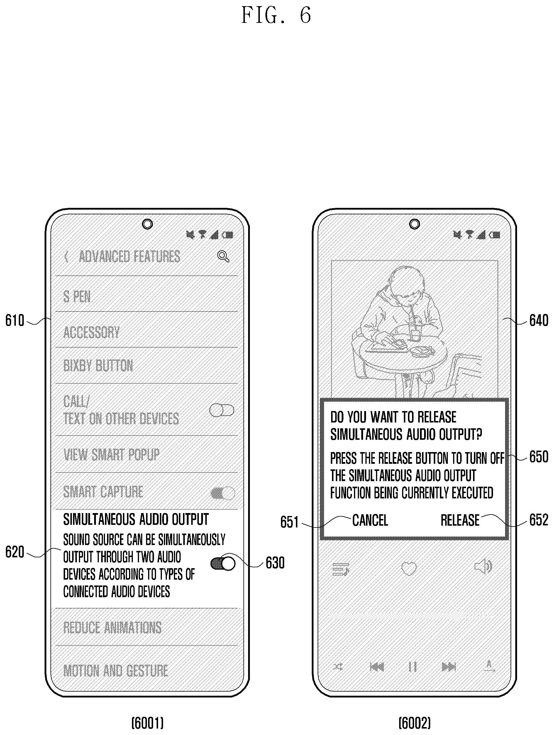 Patent US12353789 Figure 6 – Electronic device, and audio output mode configuration method according to connection to plurality of audio output devices
