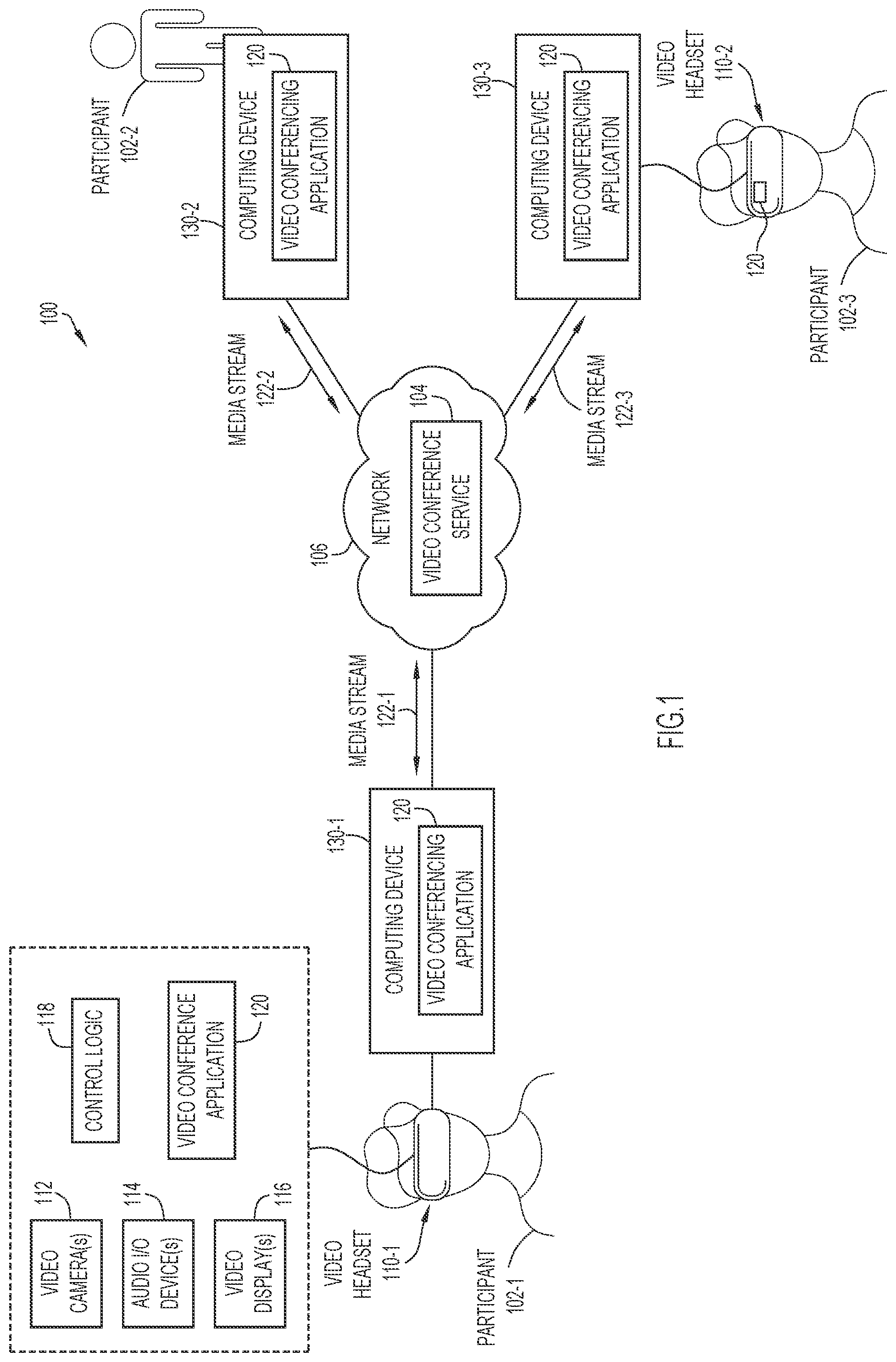 Patent US12353796 Figure 1 – Controlling audibility of voice commands based on eye gaze tracking