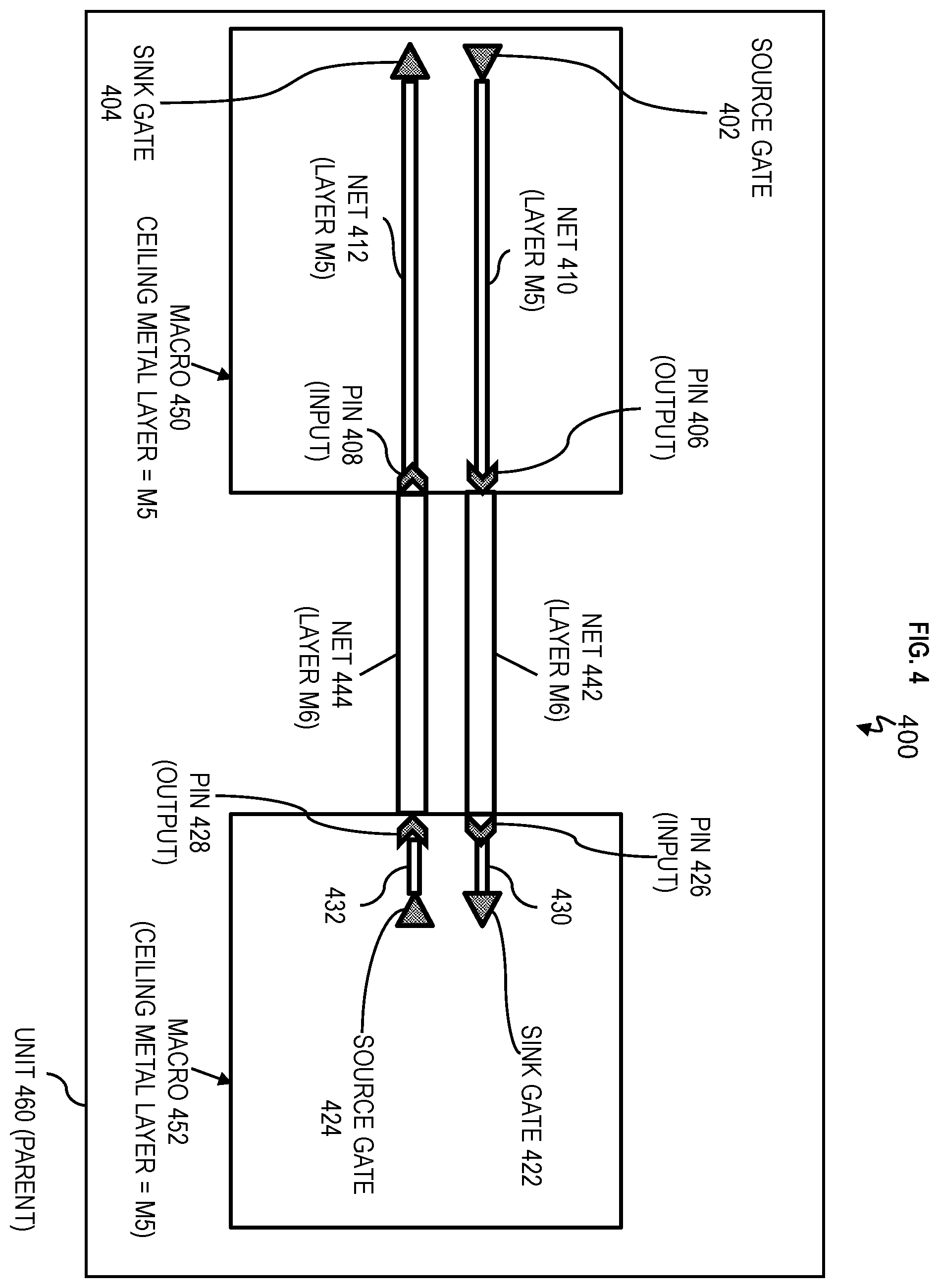 Patent US12353811 Figure 4 – Out-of-context timing constraints modification for interior pins