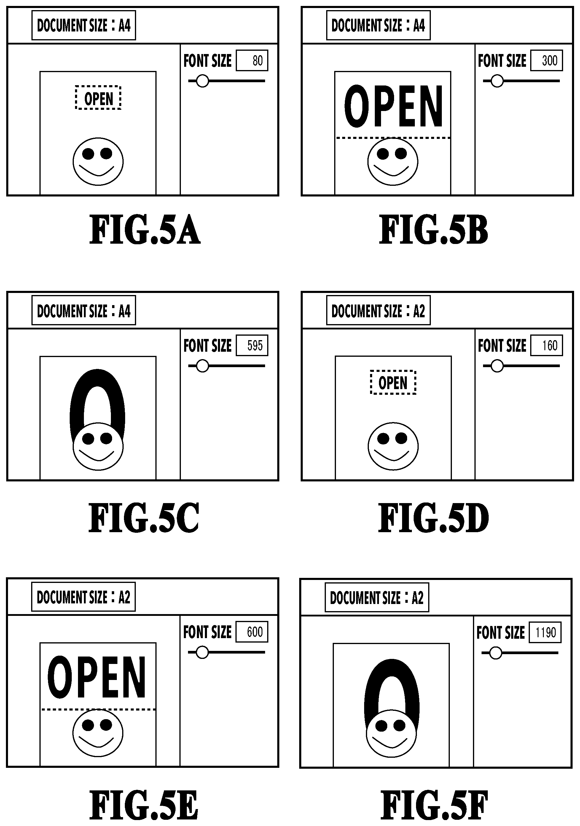 Patent US12353821 Figure 5 – Information processing apparatus, method of controlling information processing apparatus, and storage medium that include changing a size of a medium from a first size to a second size