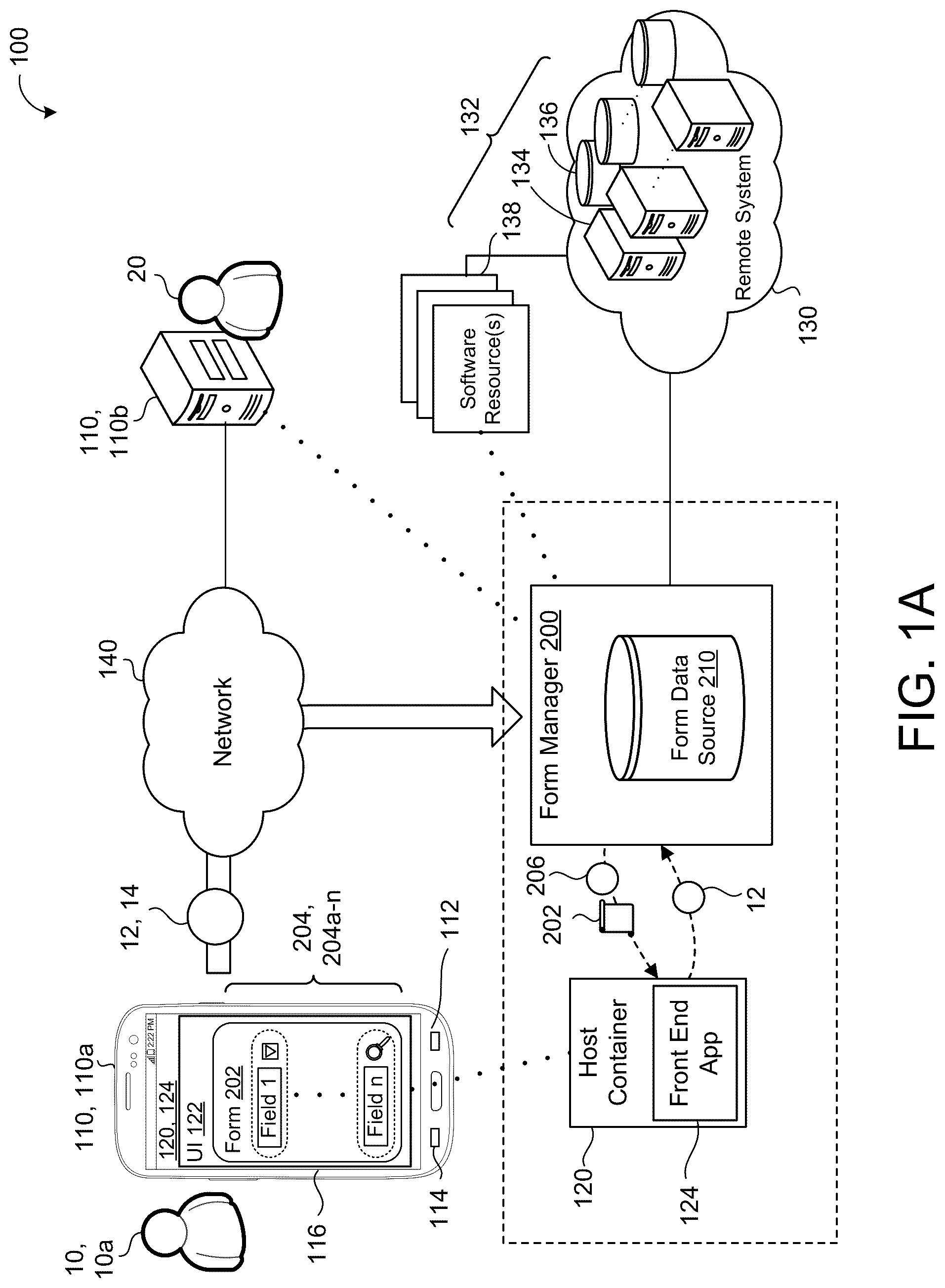 Patent US12353823 — Creating dynamic data-bound container hosted views and editable forms — Figure 1