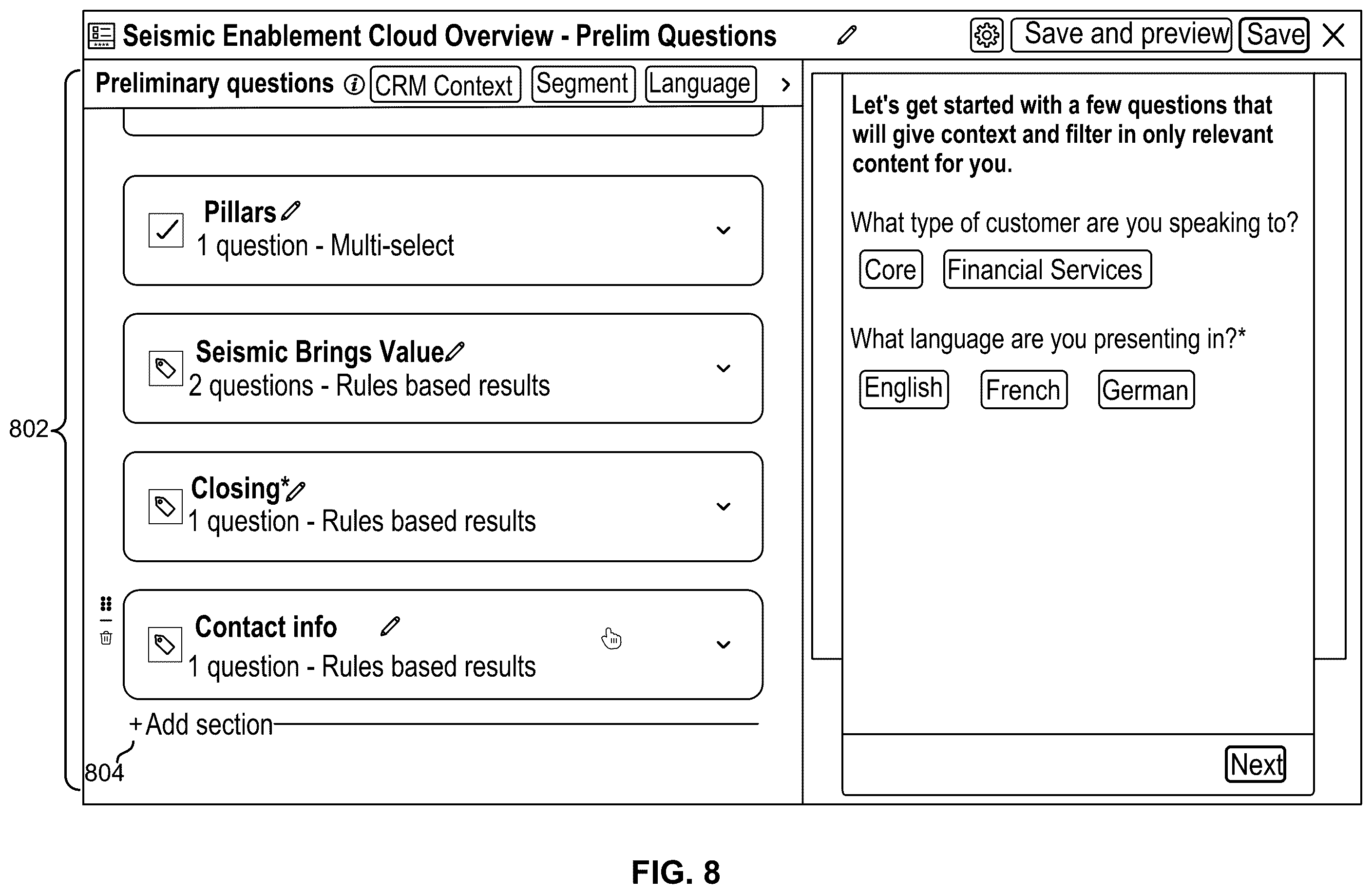 Patent US12353826 Figure 8 – Dynamic presentation generation