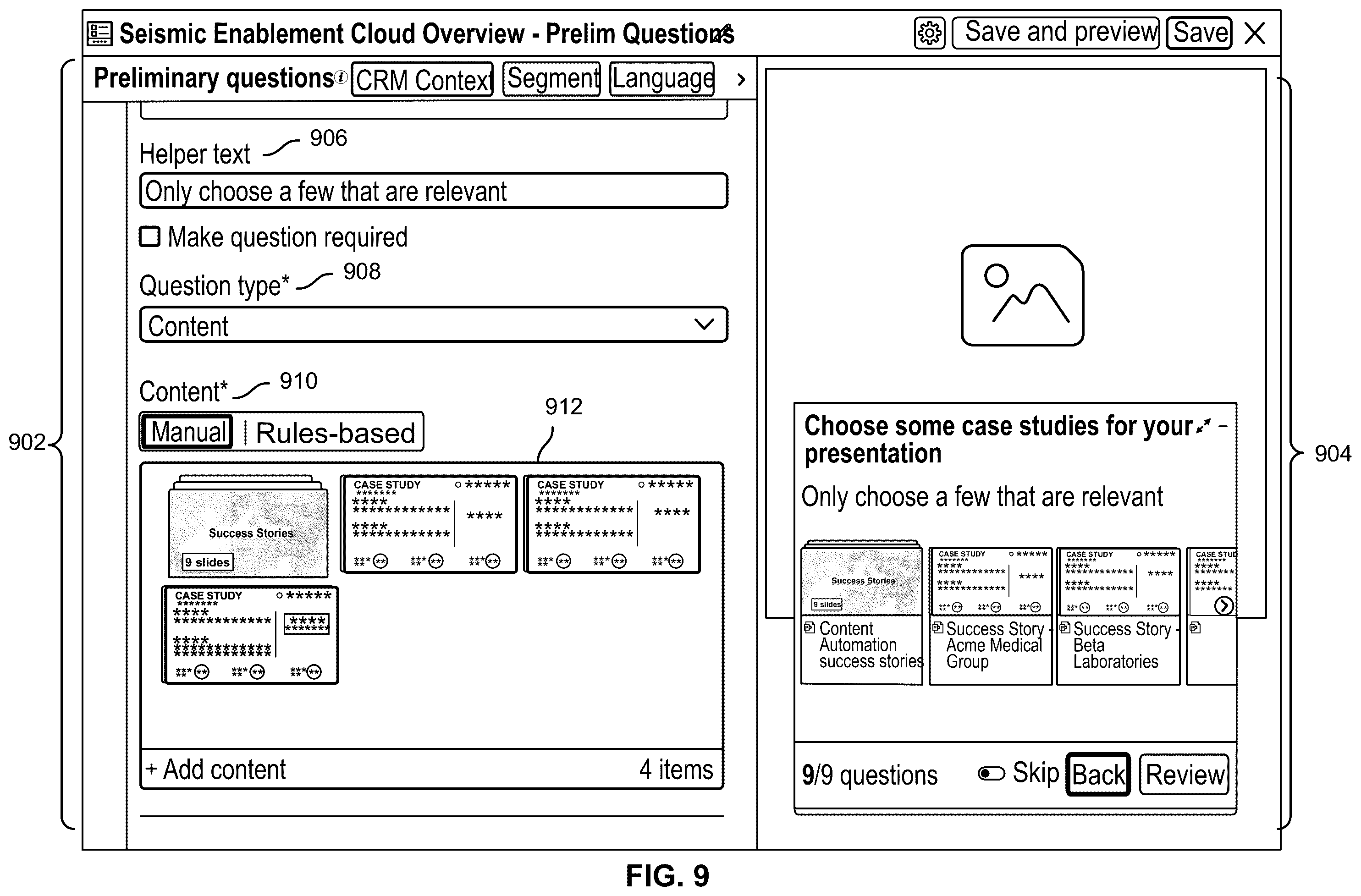 Patent US12353826 Figure 9 – Dynamic presentation generation