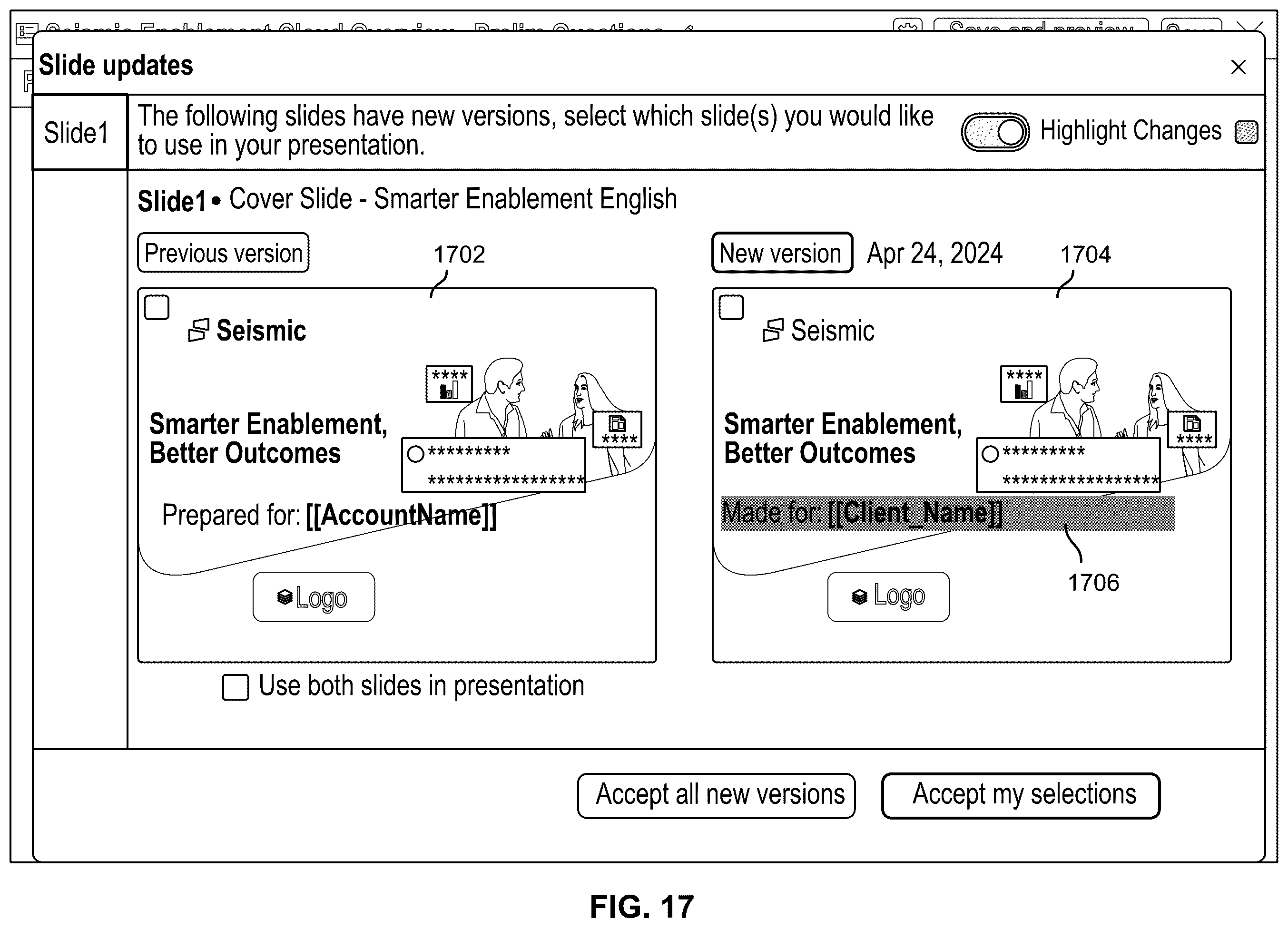 Patent US12353826 Figure 17 – Dynamic presentation generation