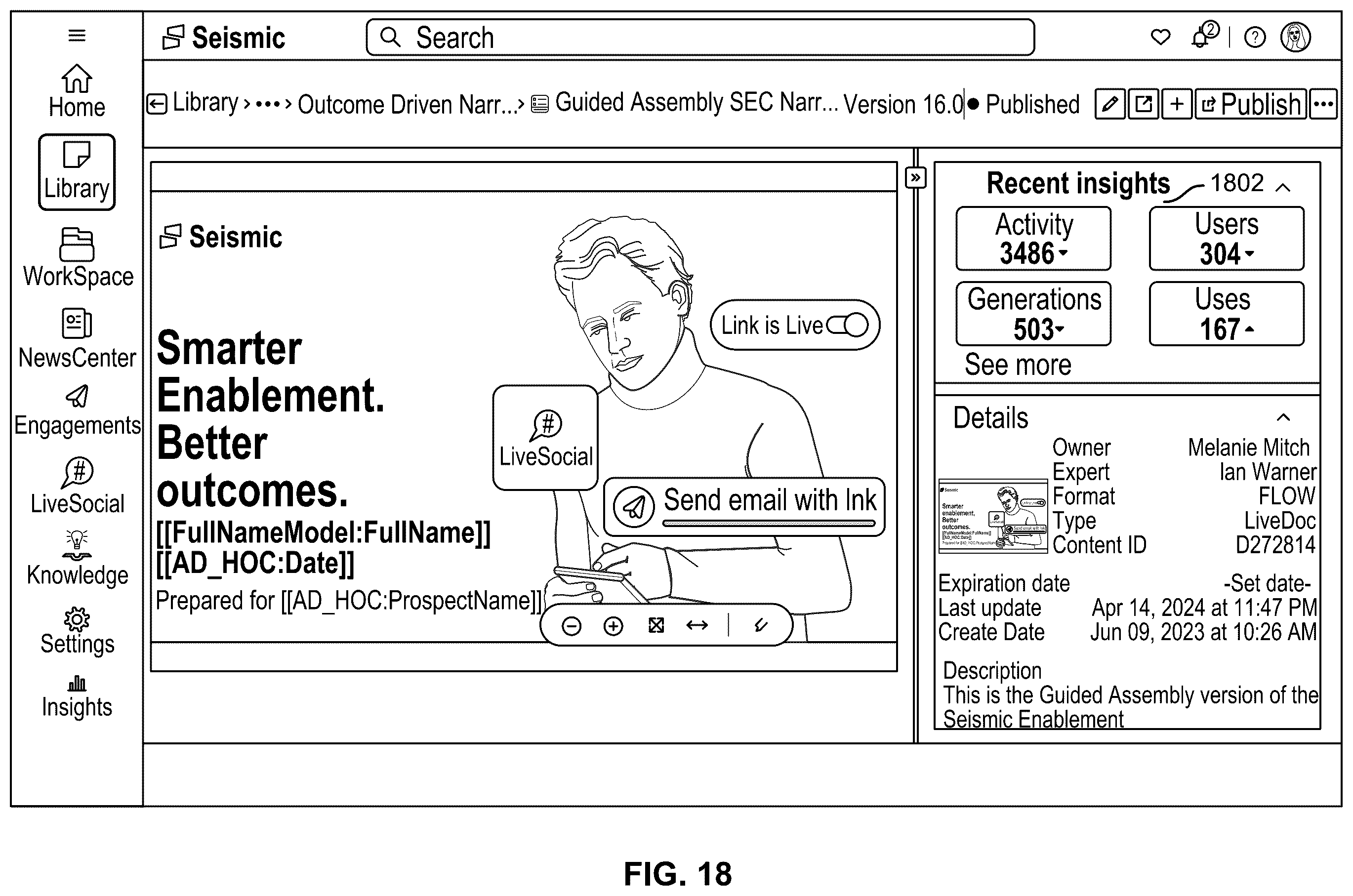 Patent US12353826 Figure 18 – Dynamic presentation generation