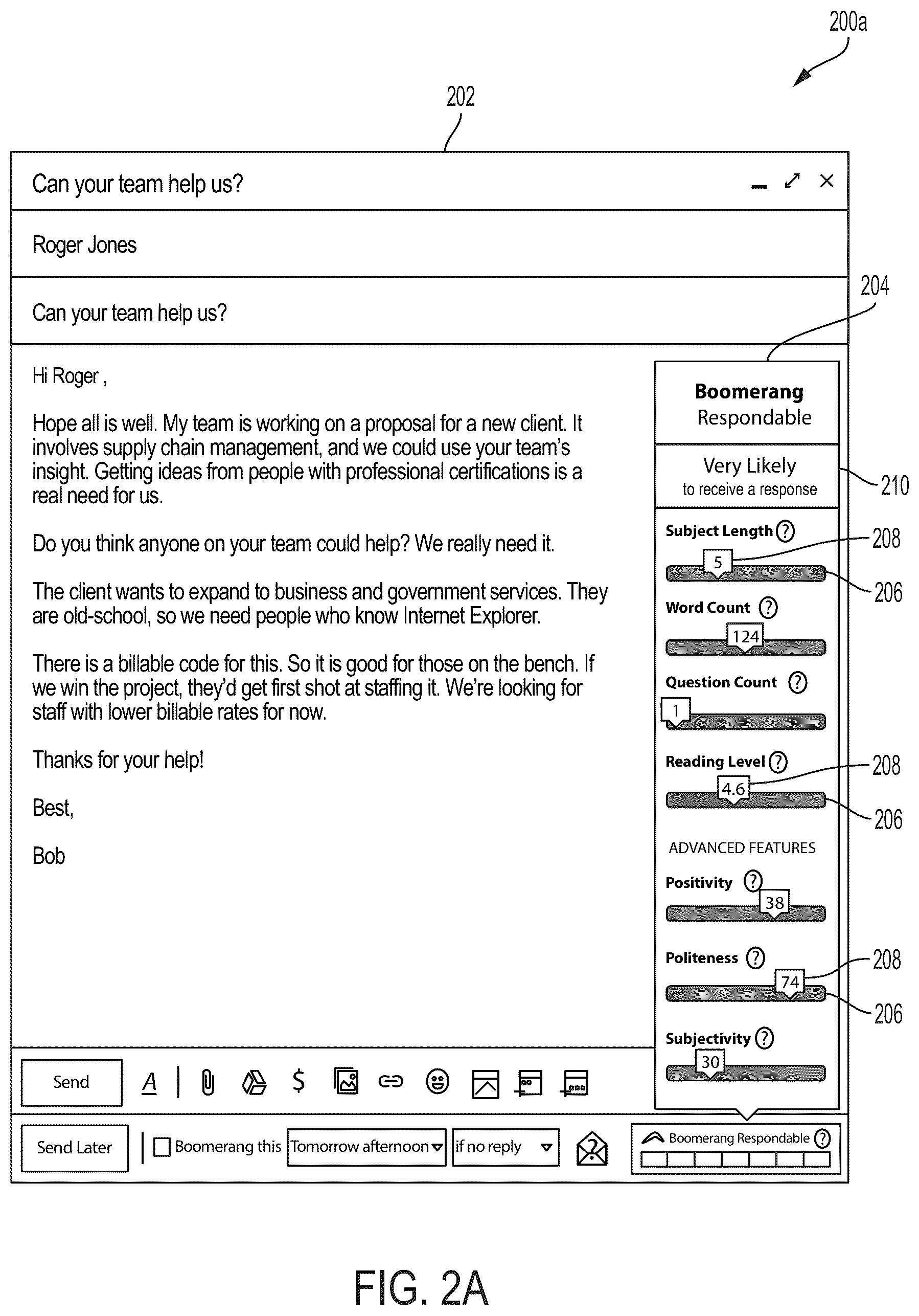 Patent US12353828 Figure 2 – Analysis of message quality in a networked computer system