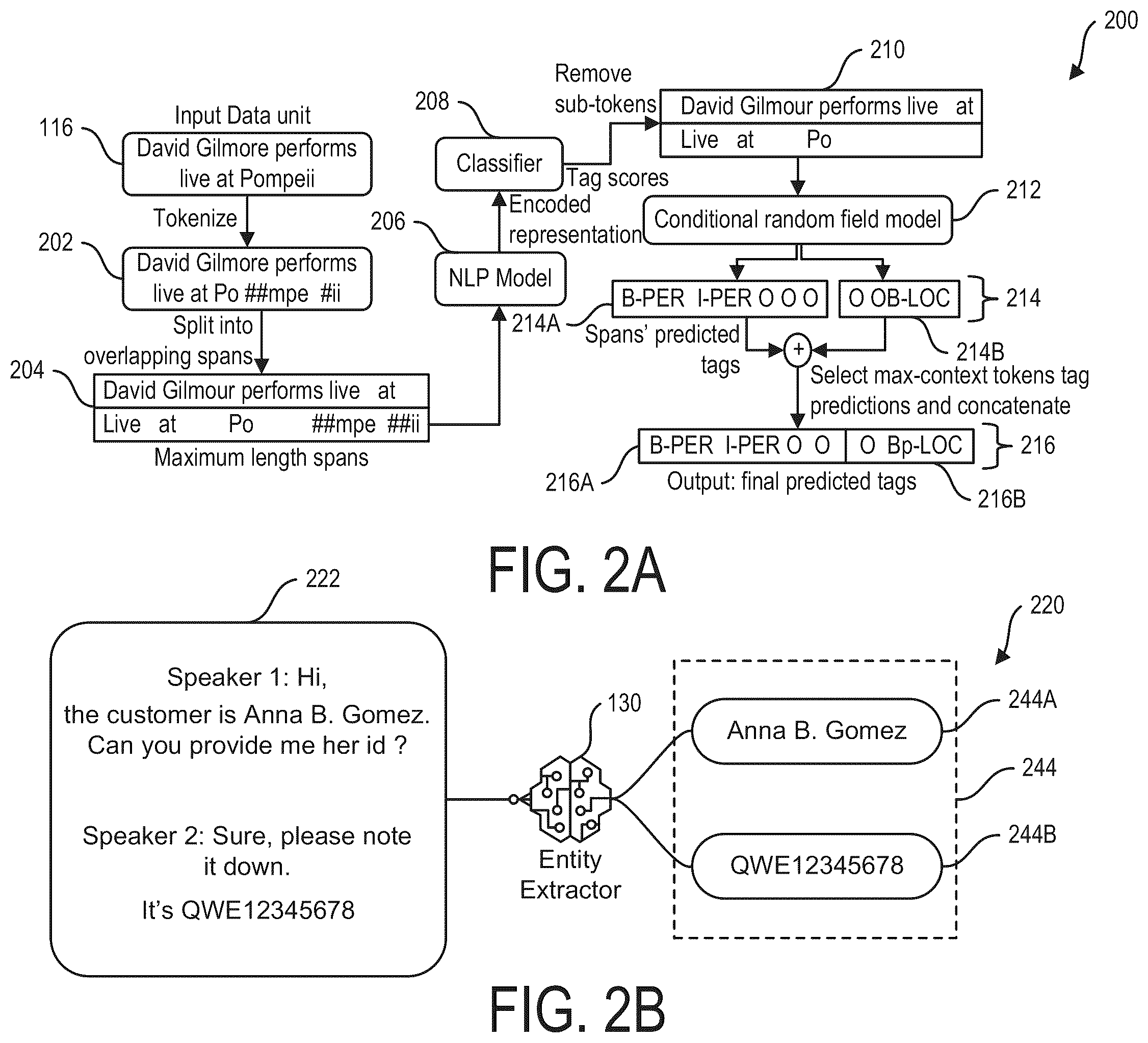 Patent US12353832 Figure 2 – Generic contextual named entity recognition