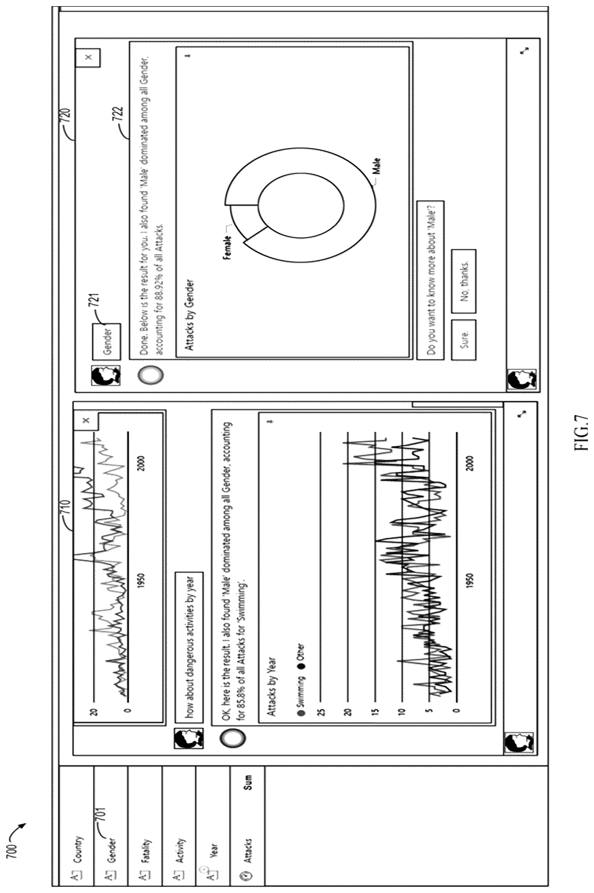 Patent US12353833 Figure 8 – Conversational data analysis