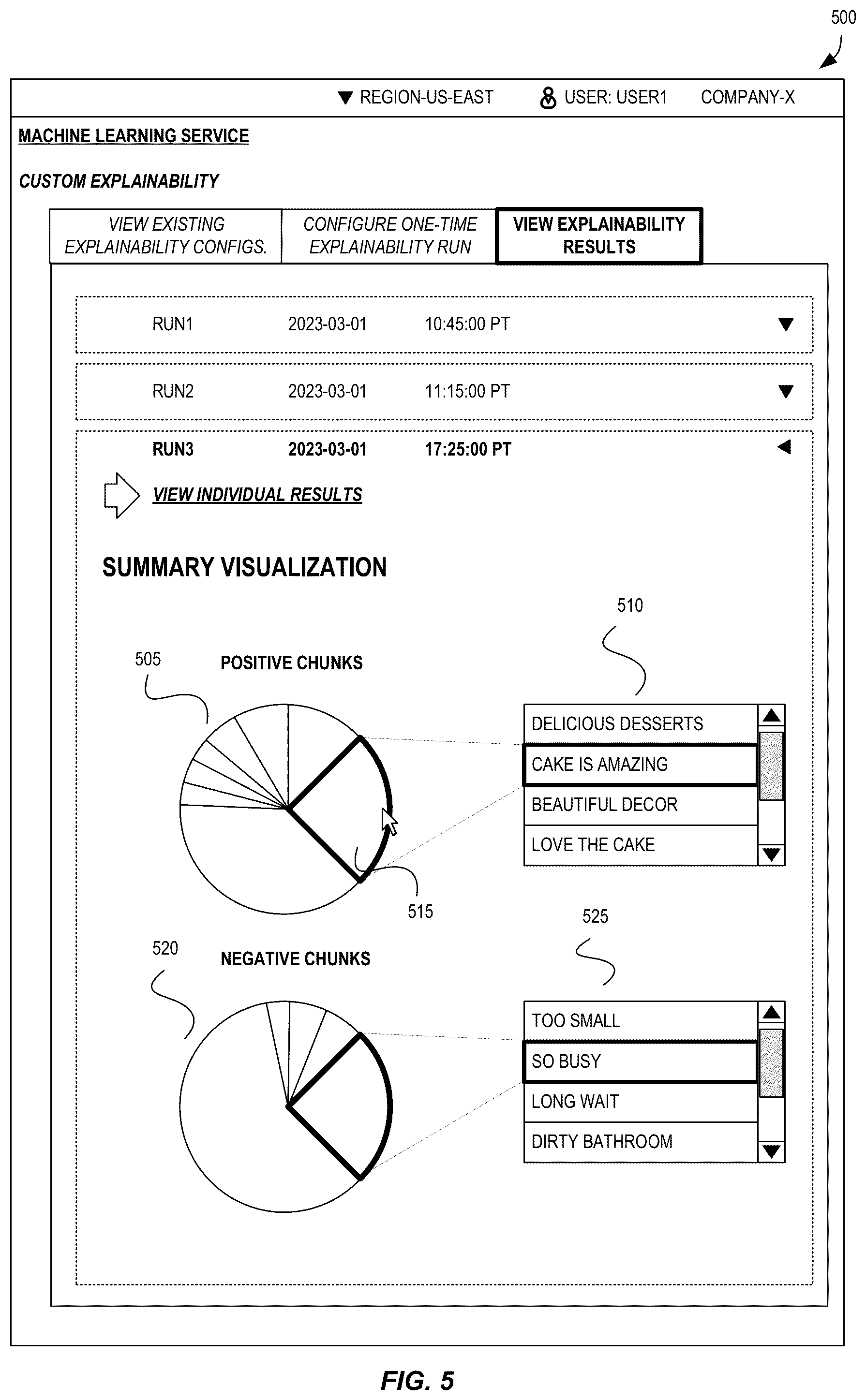 Patent US12353837 Figure 5 – Customizable framework for natural language processing explainability