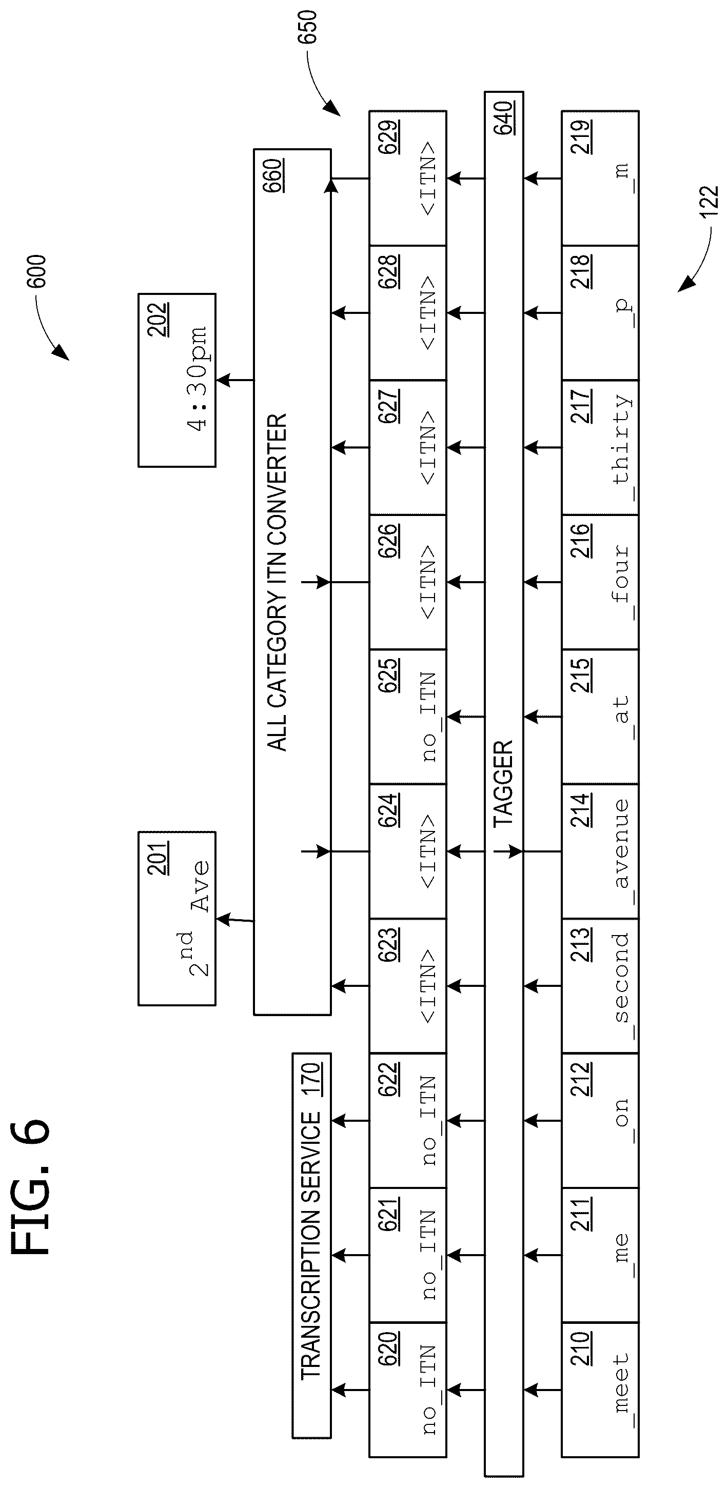 Patent US12353839 Figure 6 – On-device streaming inverse text normalization (ITN)