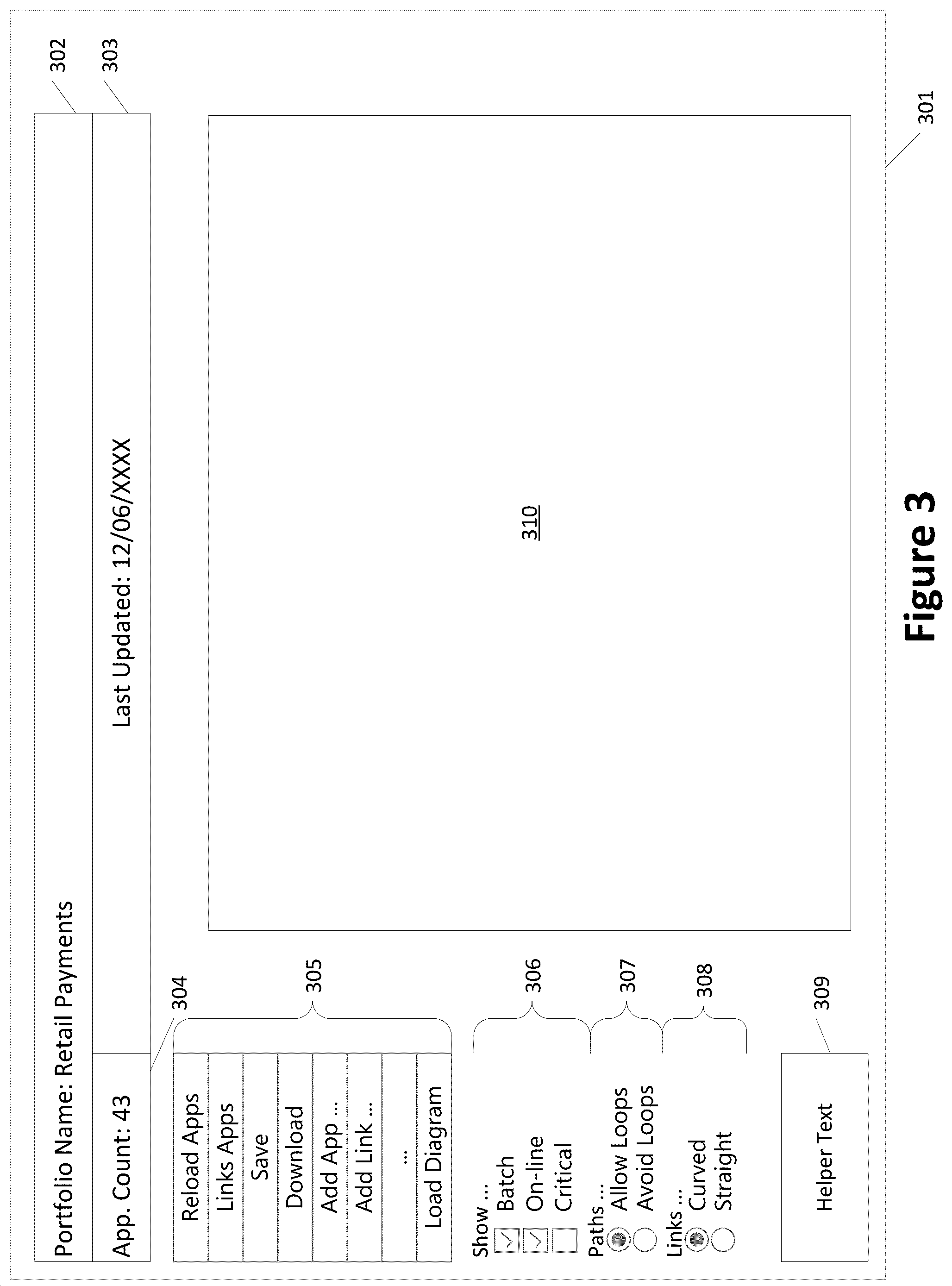 Patent US12353856 Figure 3 – Application dependency visualization