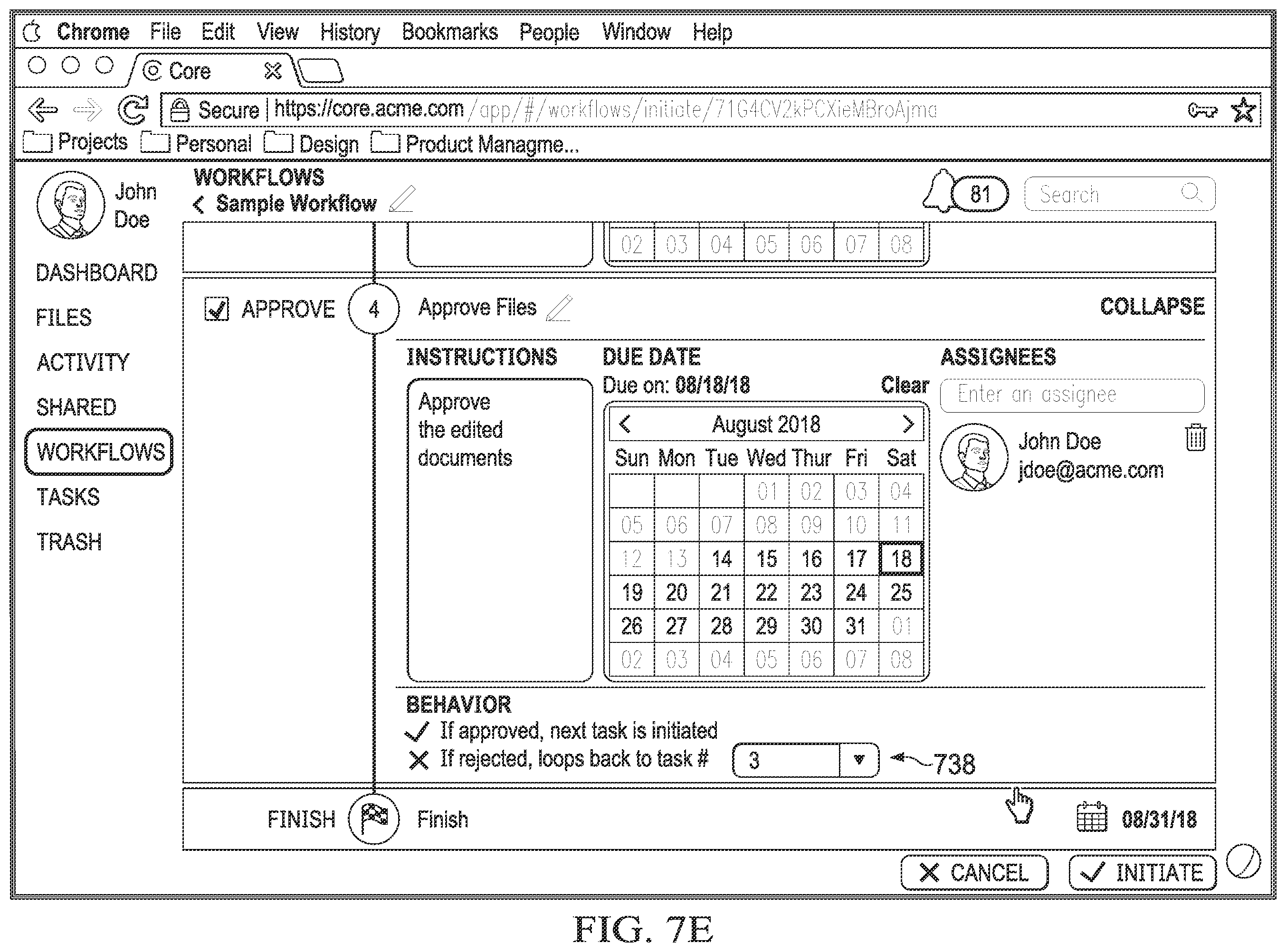 Patent US12353905 Figure 11 – Systems and methods for data collection using workflow forms