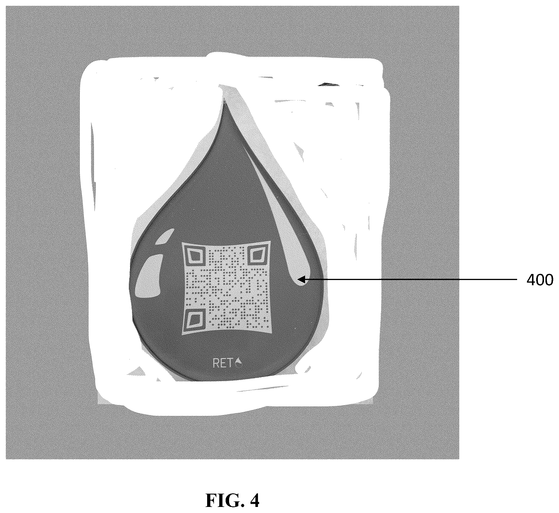 Patent US12353933 Figure 4 – Color qr-code enabled energy distributing coaster and label assembly