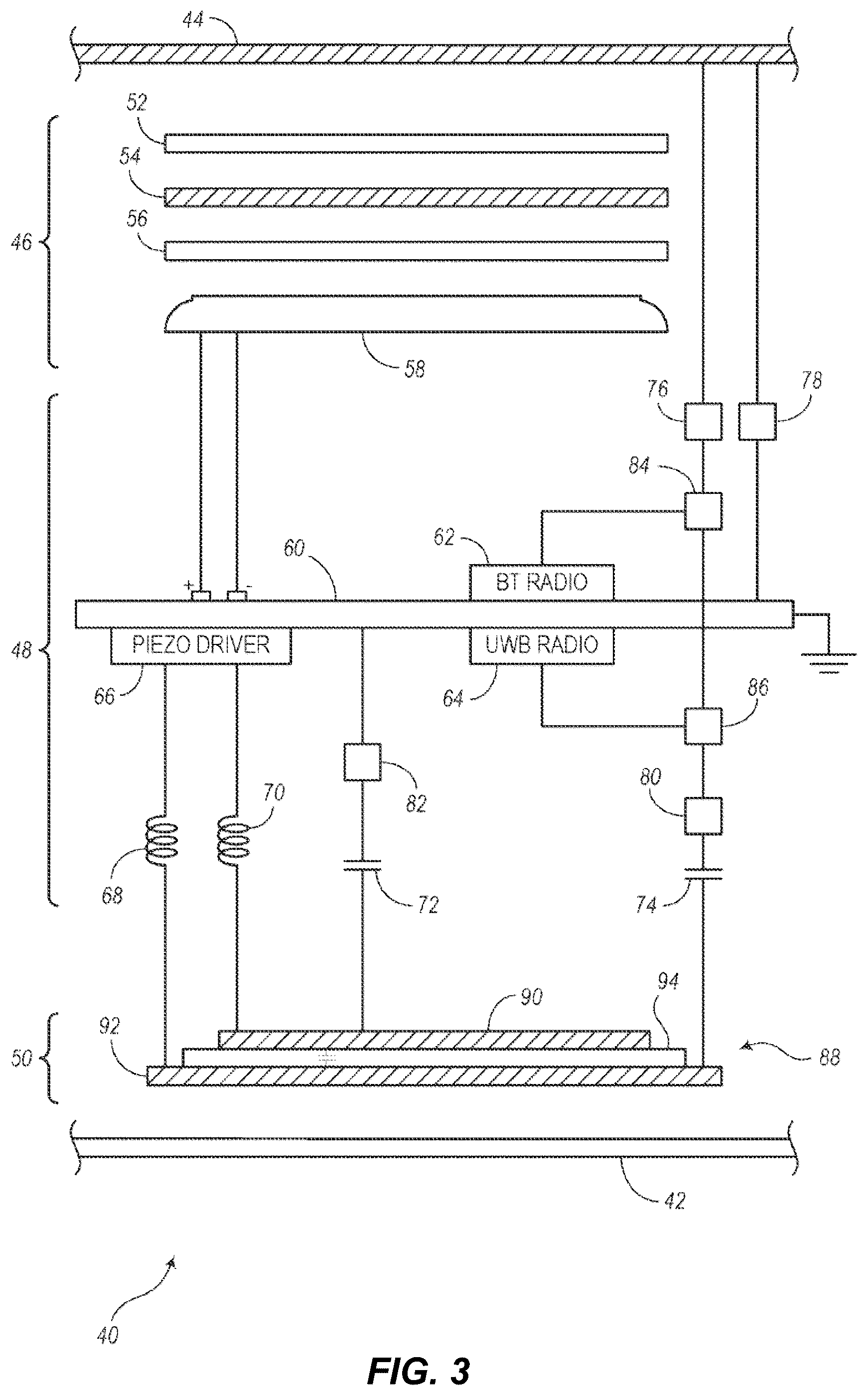 Patent US12353934 Figure 3 – Tracker tag with dual-purpose antenna components