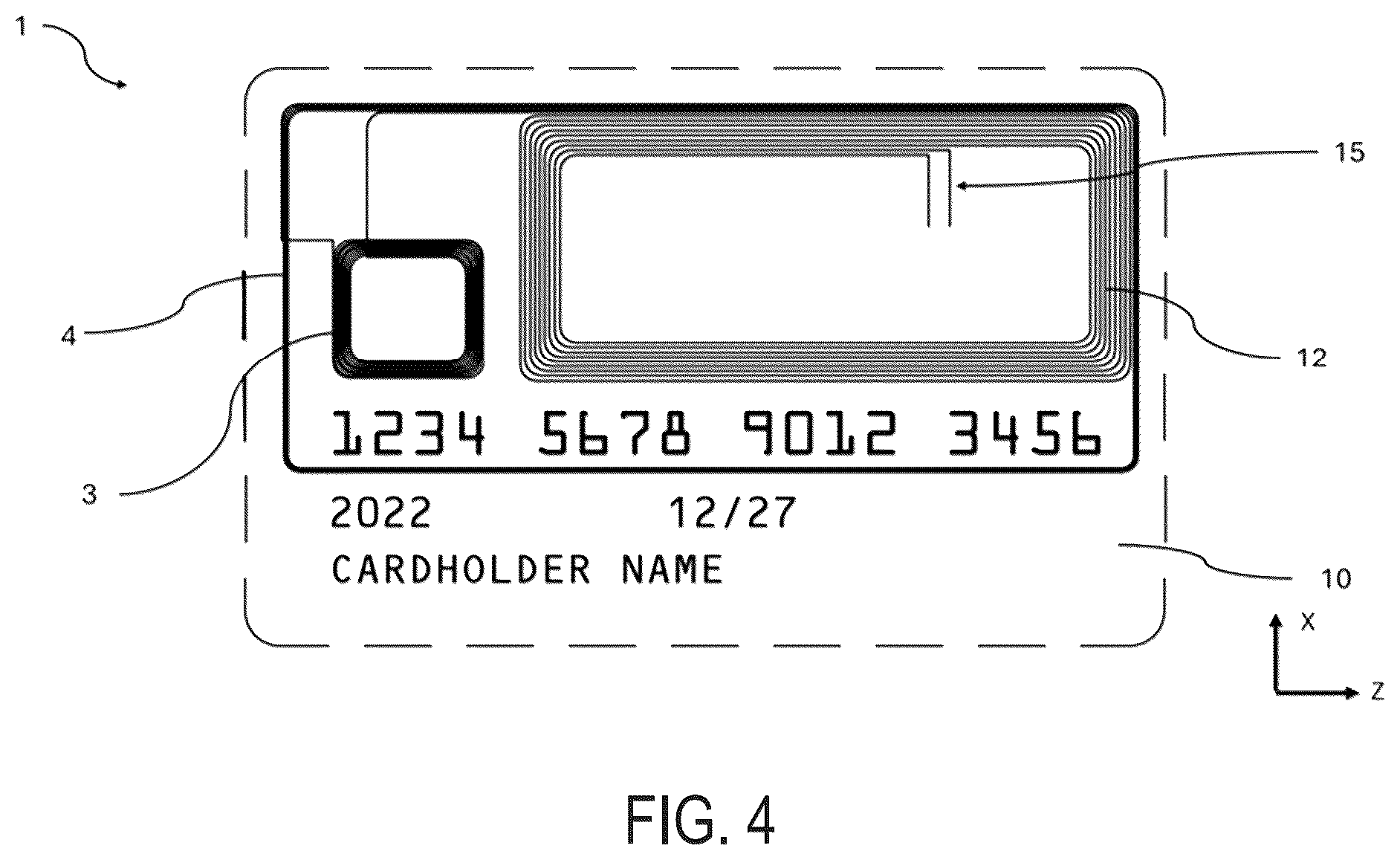 Patent US12353936 Figure 4 – Smart card for communication with an external reader