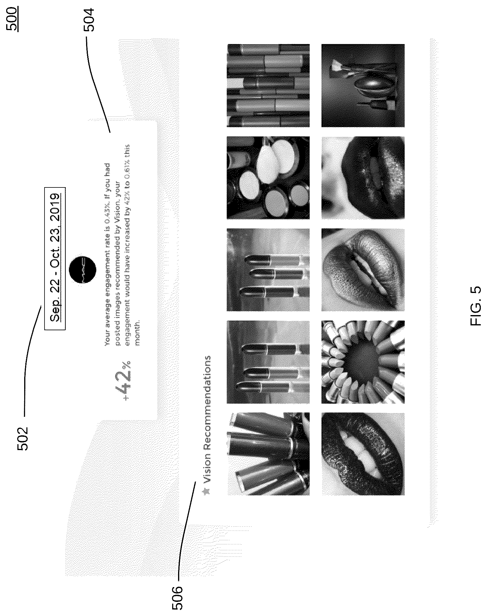 Patent US12353960 Figure 5 – Engagement prediction of image assets on social media