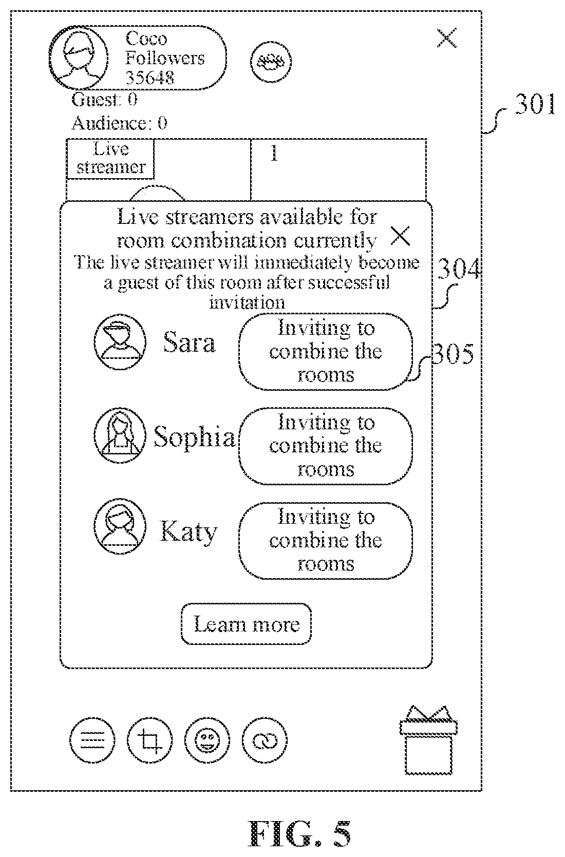 Patent US12356025 Figure 5 – Multi-user live streaming method, terminal, server, and storage medium