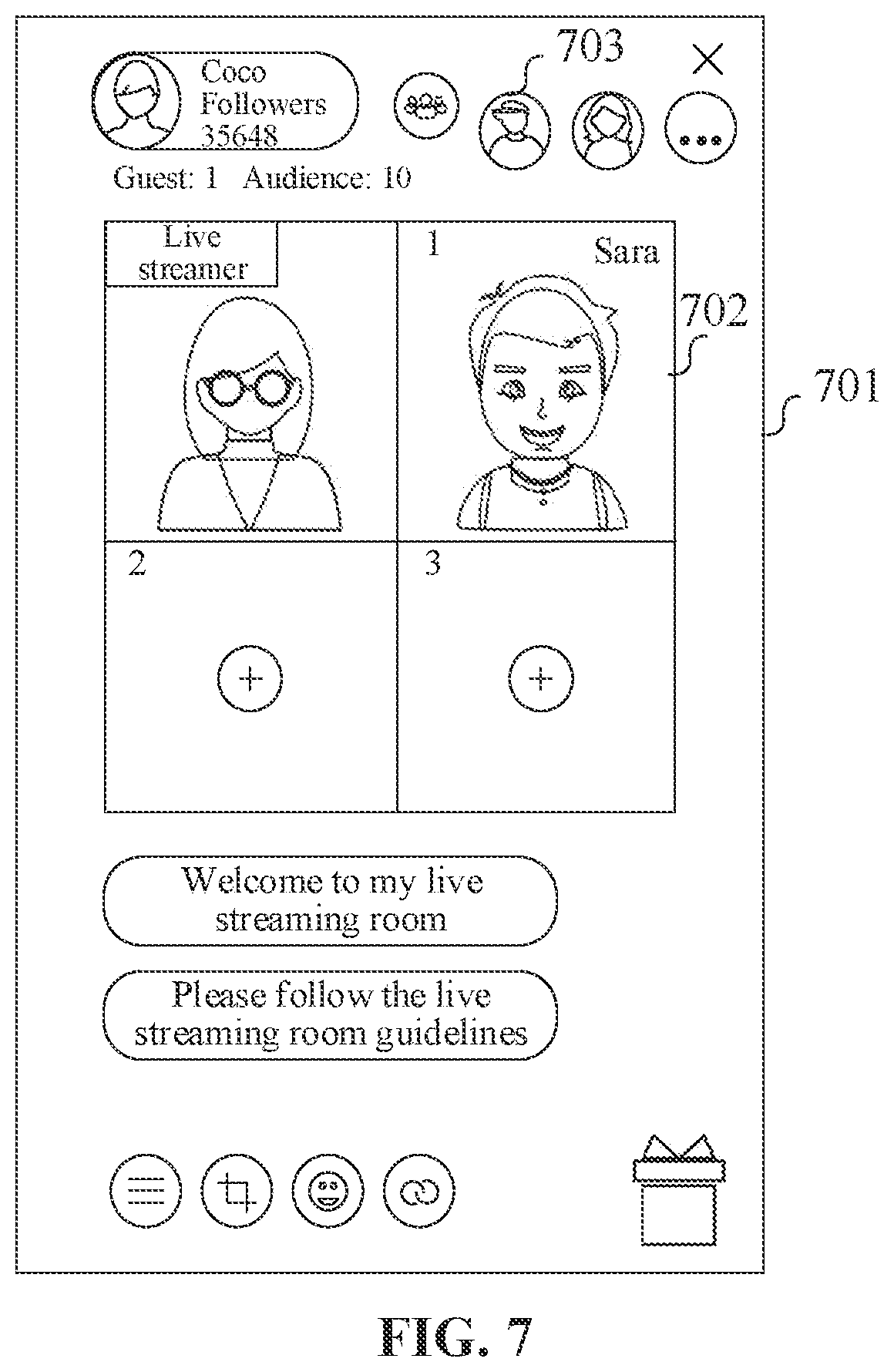 Patent US12356025 Figure 7 – Multi-user live streaming method, terminal, server, and storage medium