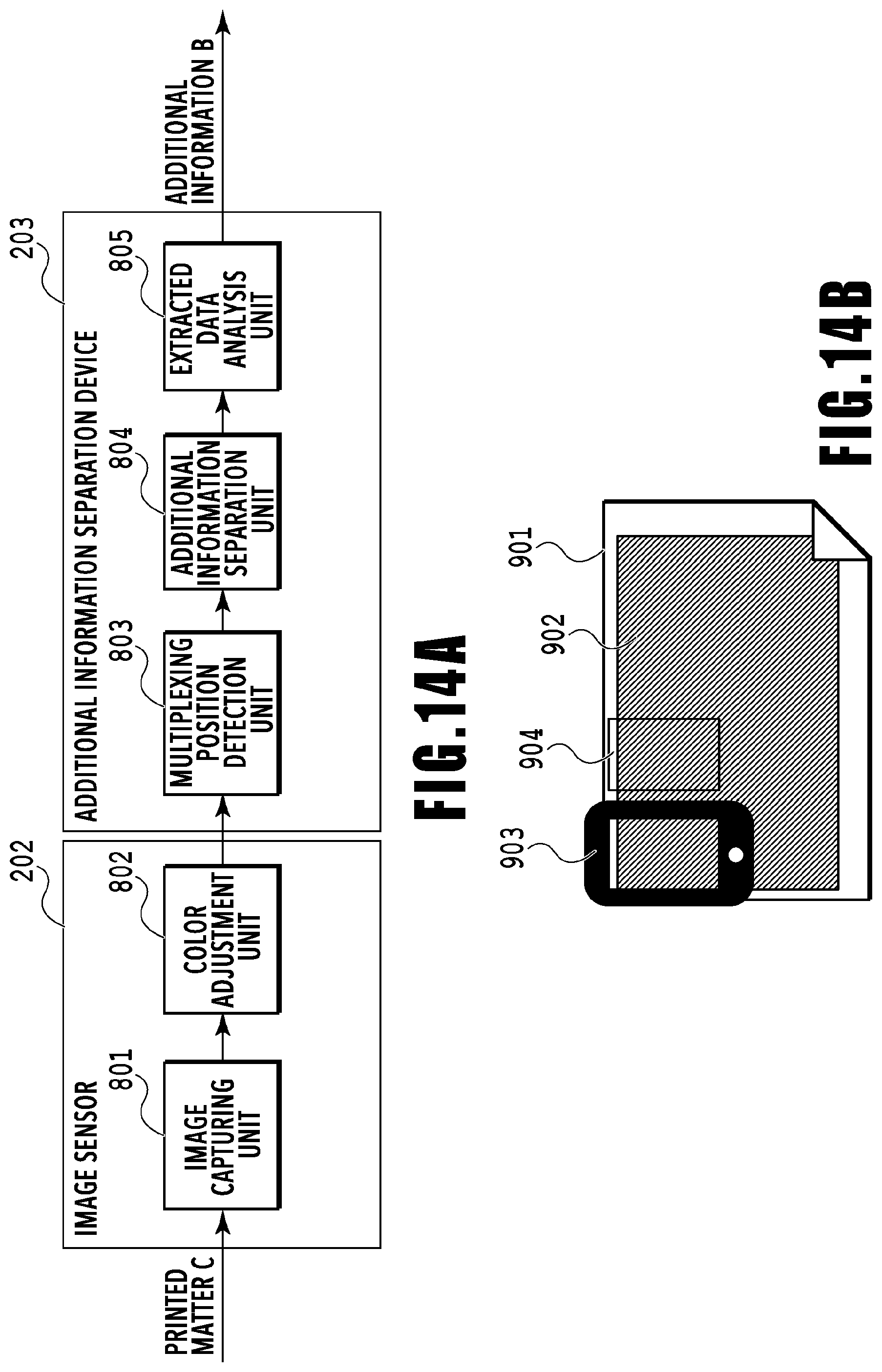 Patent US12356085 Figure 14 – Mobile terminal having a light source and an application to extract embedded information from an illuminated printed image and method