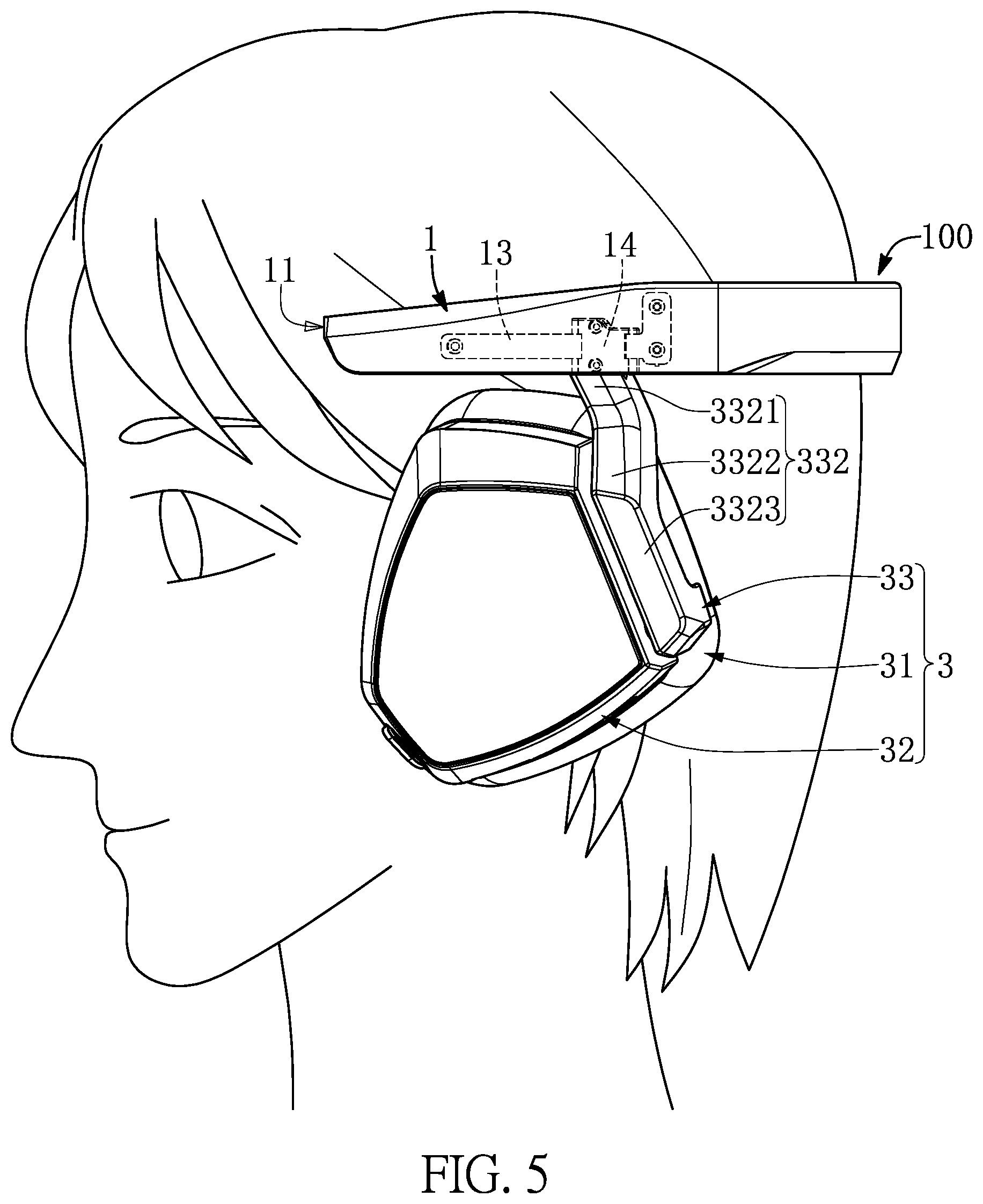 Patent US12356131 Figure 5 – Over-ear headphone