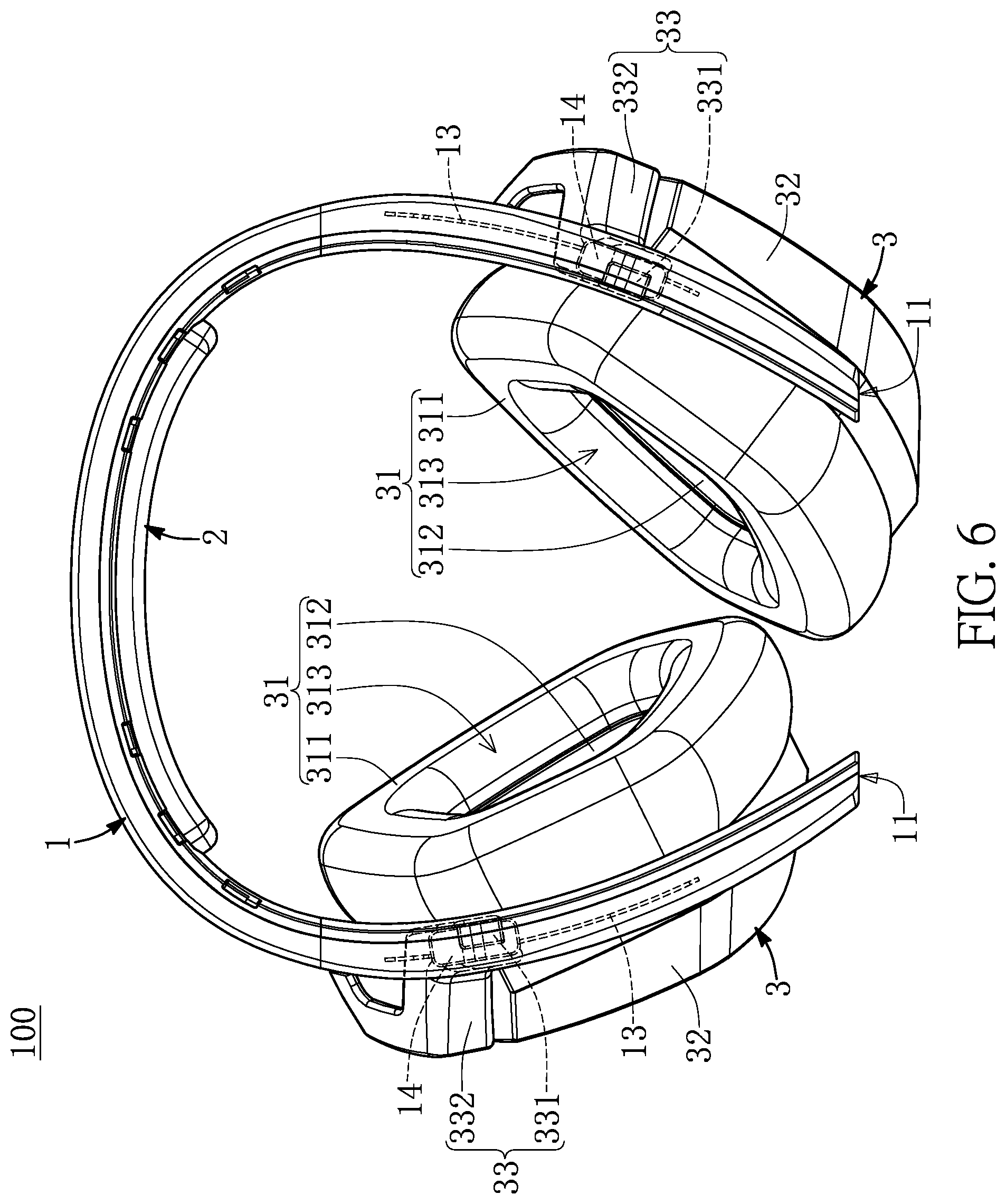 Patent US12356131 Figure 6 – Over-ear headphone
