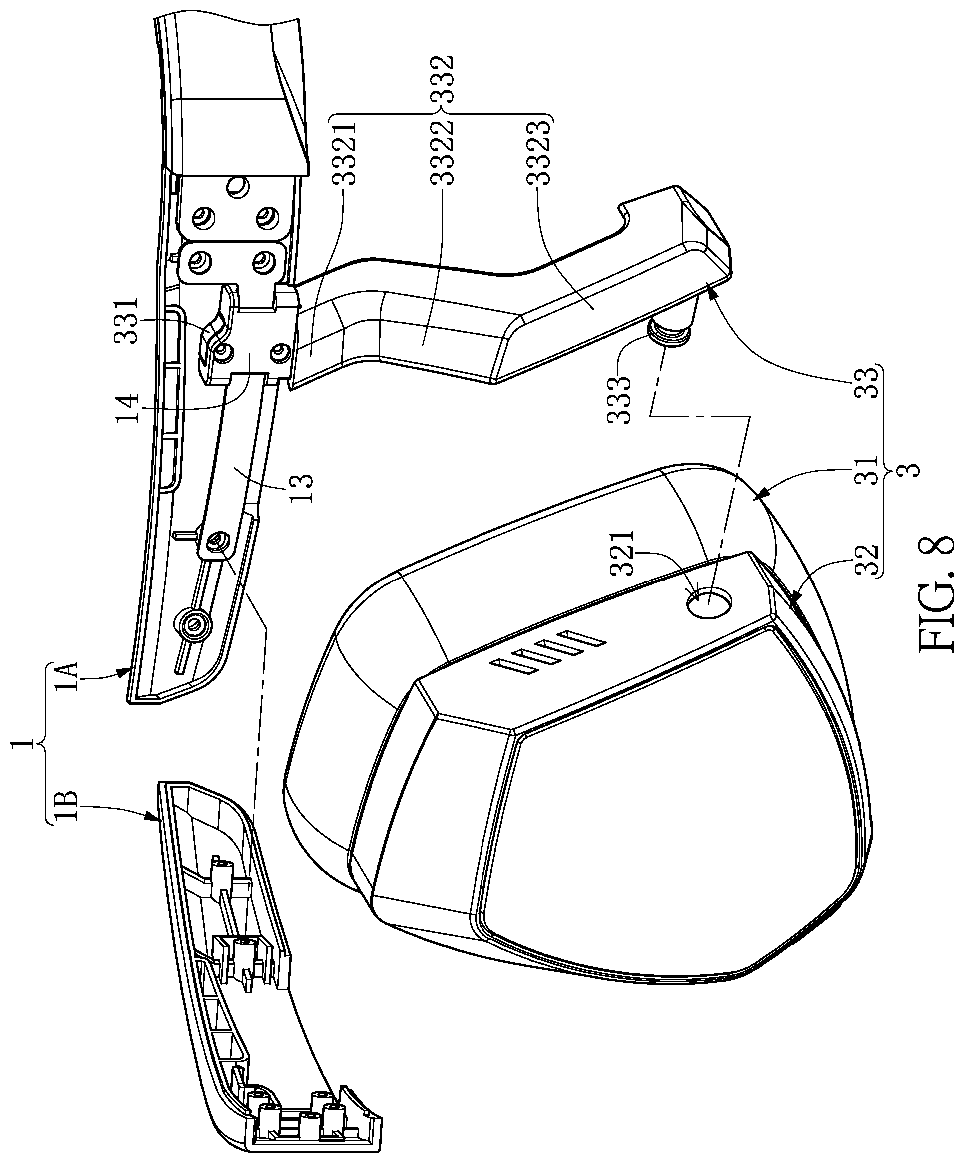 Patent US12356131 Figure 8 – Over-ear headphone