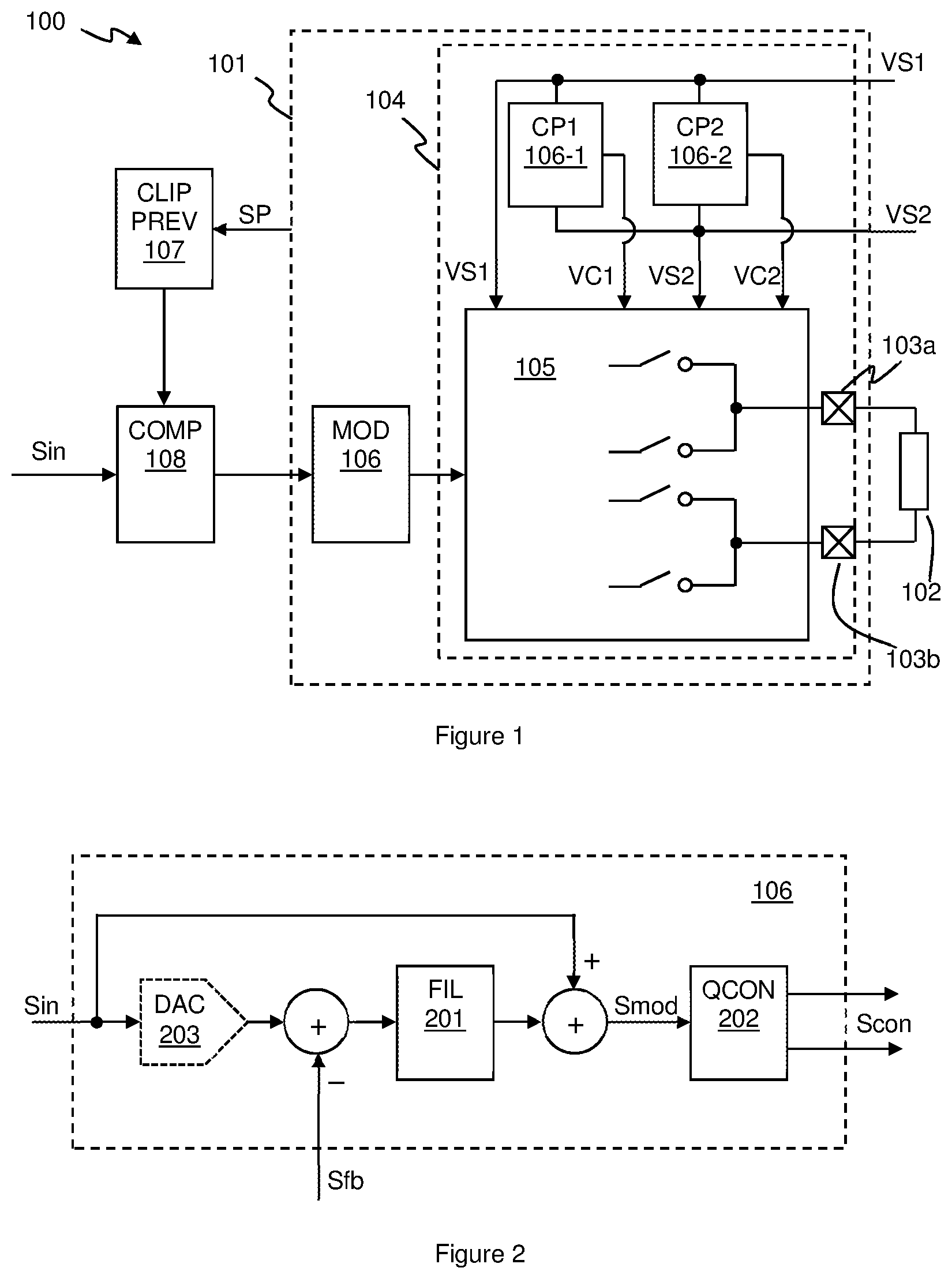 Patent US12356158 Figure 1 – Clipping prevention in switched mode drivers