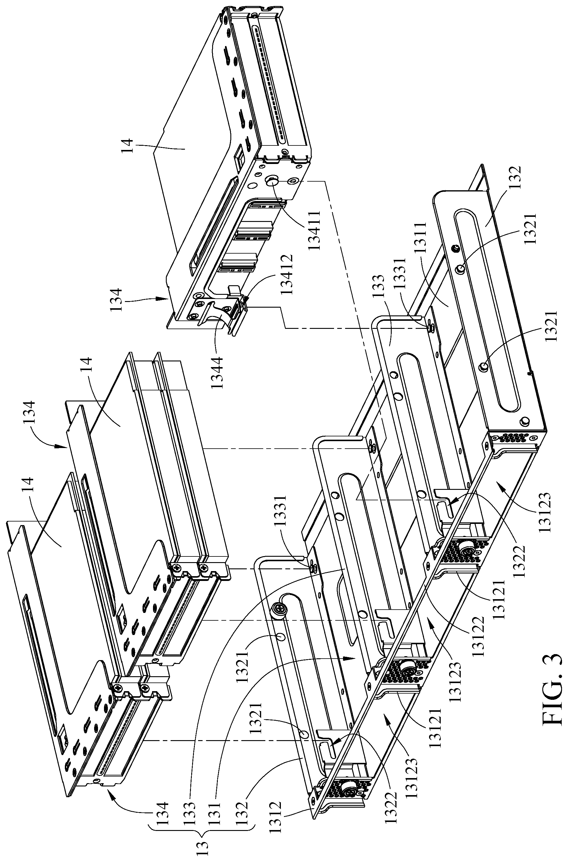 Patent US12356576 Figure 3 – Server and expansion cage assembly