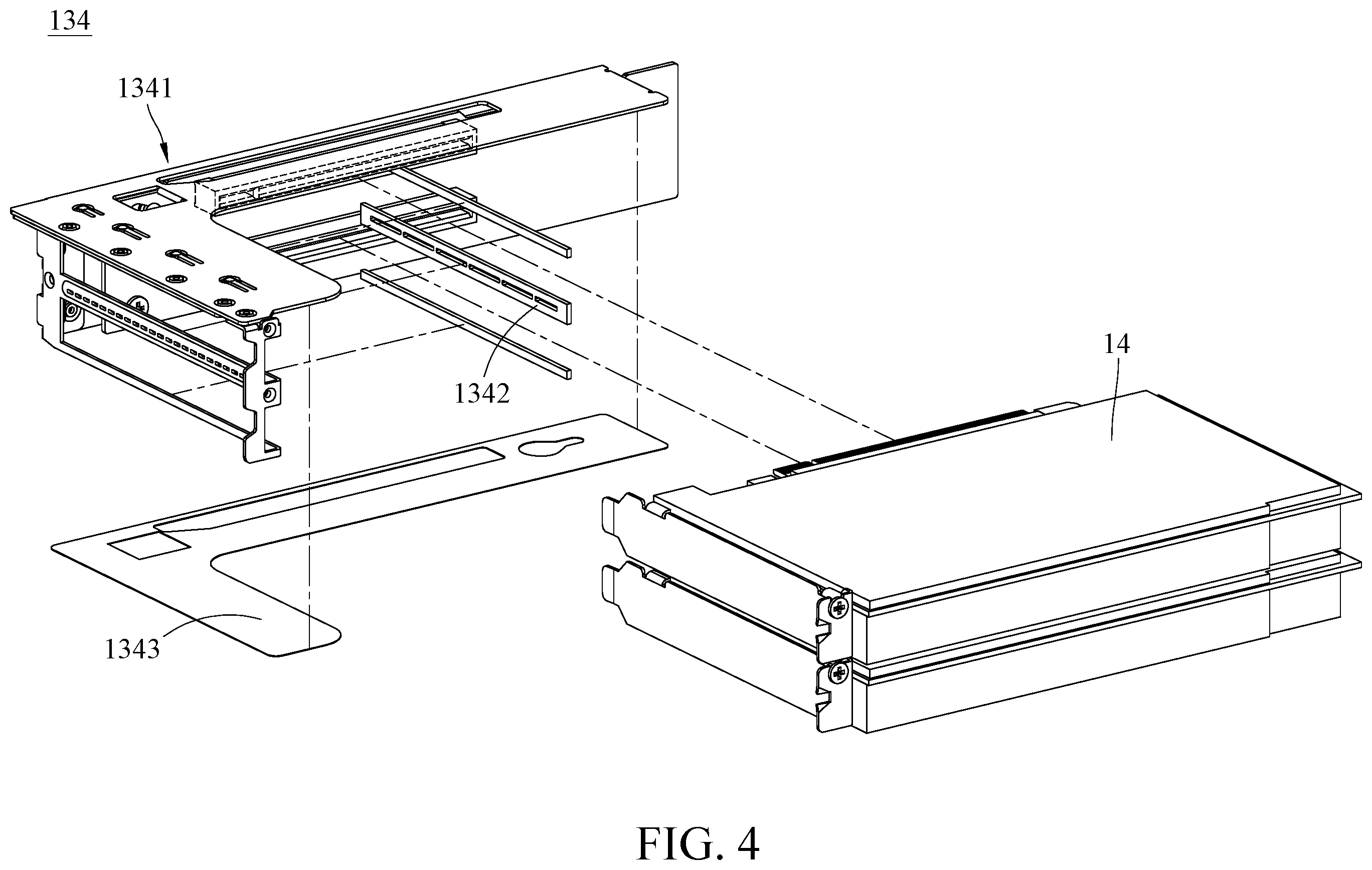 Patent US12356576 Figure 4 – Server and expansion cage assembly