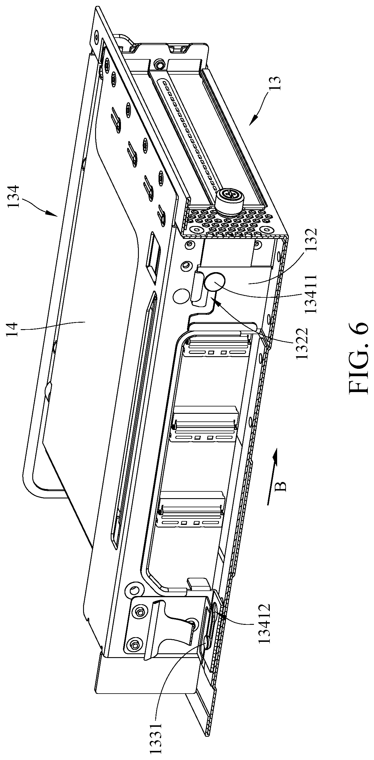 Patent US12356576 Figure 6 – Server and expansion cage assembly