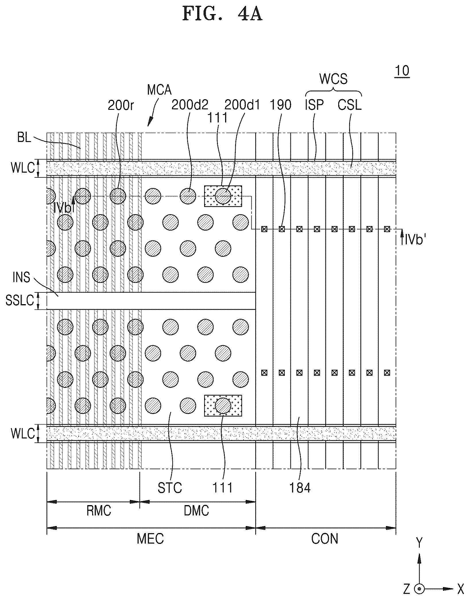 Patent US12356615 Figure 4 – Semiconductor device including vertical channel pattern surrounded by protection pattern