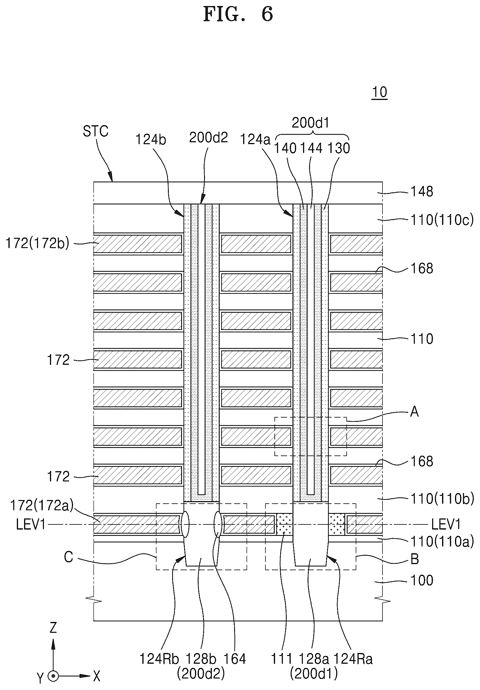 Patent US12356615 Figure 8 – Semiconductor device including vertical channel pattern surrounded by protection pattern