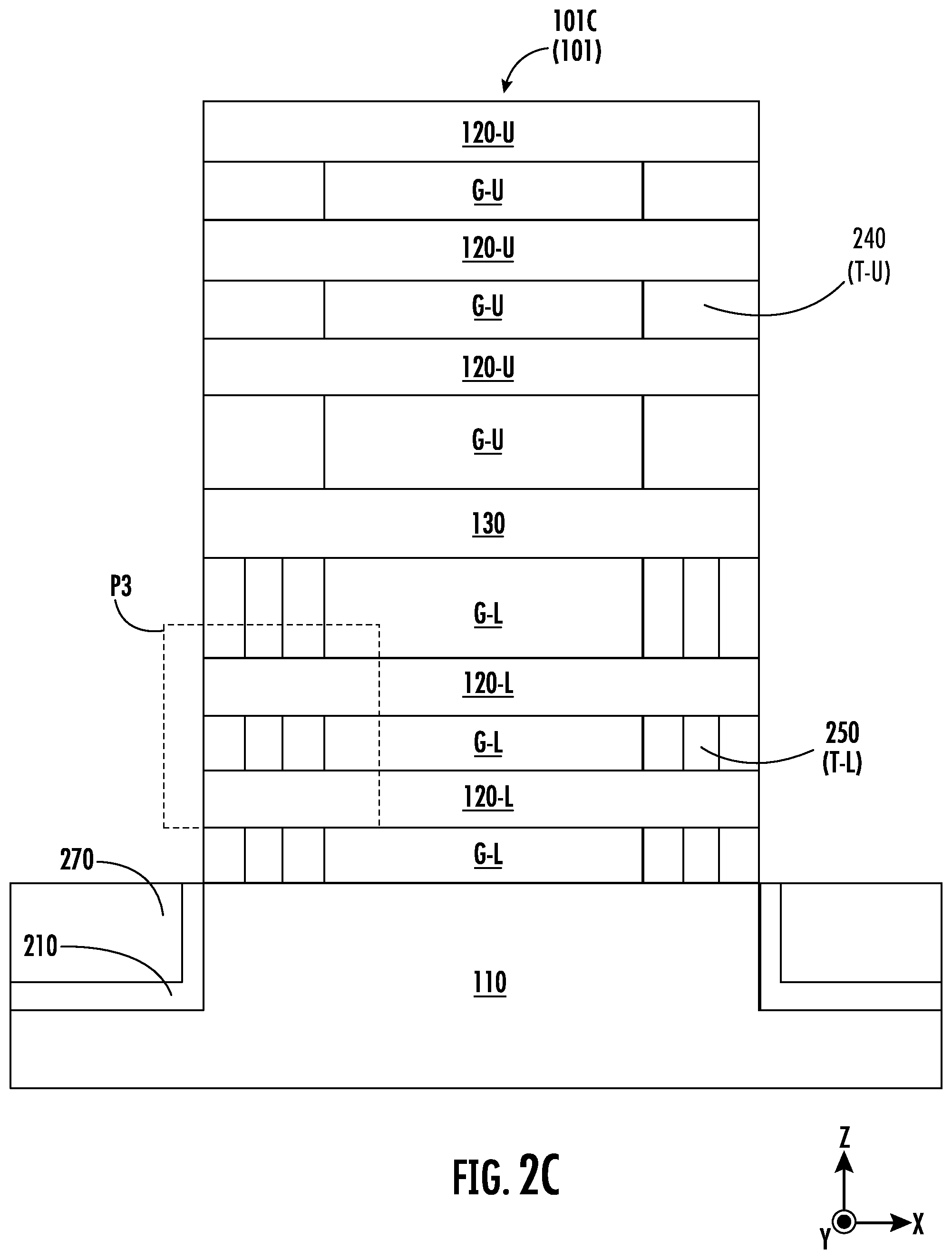 Patent US12356689 Figure 4 – Transistor stacks having insulating spacers, and related fabrication methods
