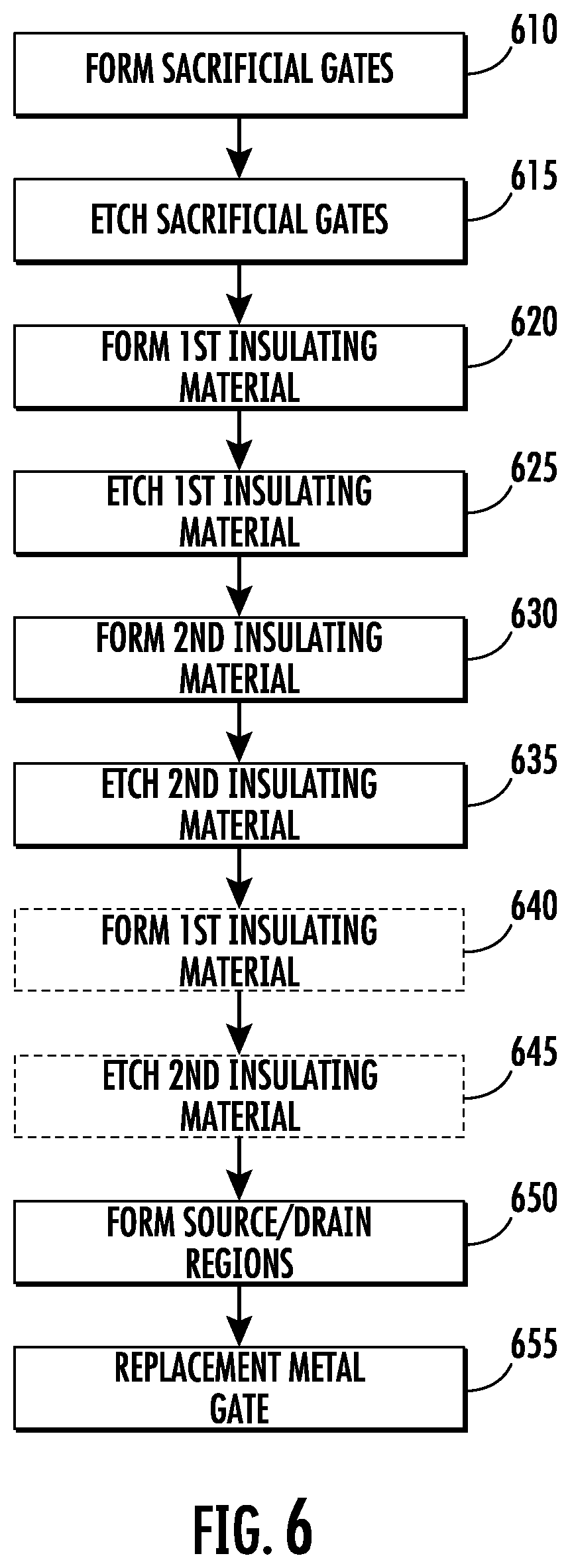 Patent US12356689 Figure 12 – Transistor stacks having insulating spacers, and related fabrication methods
